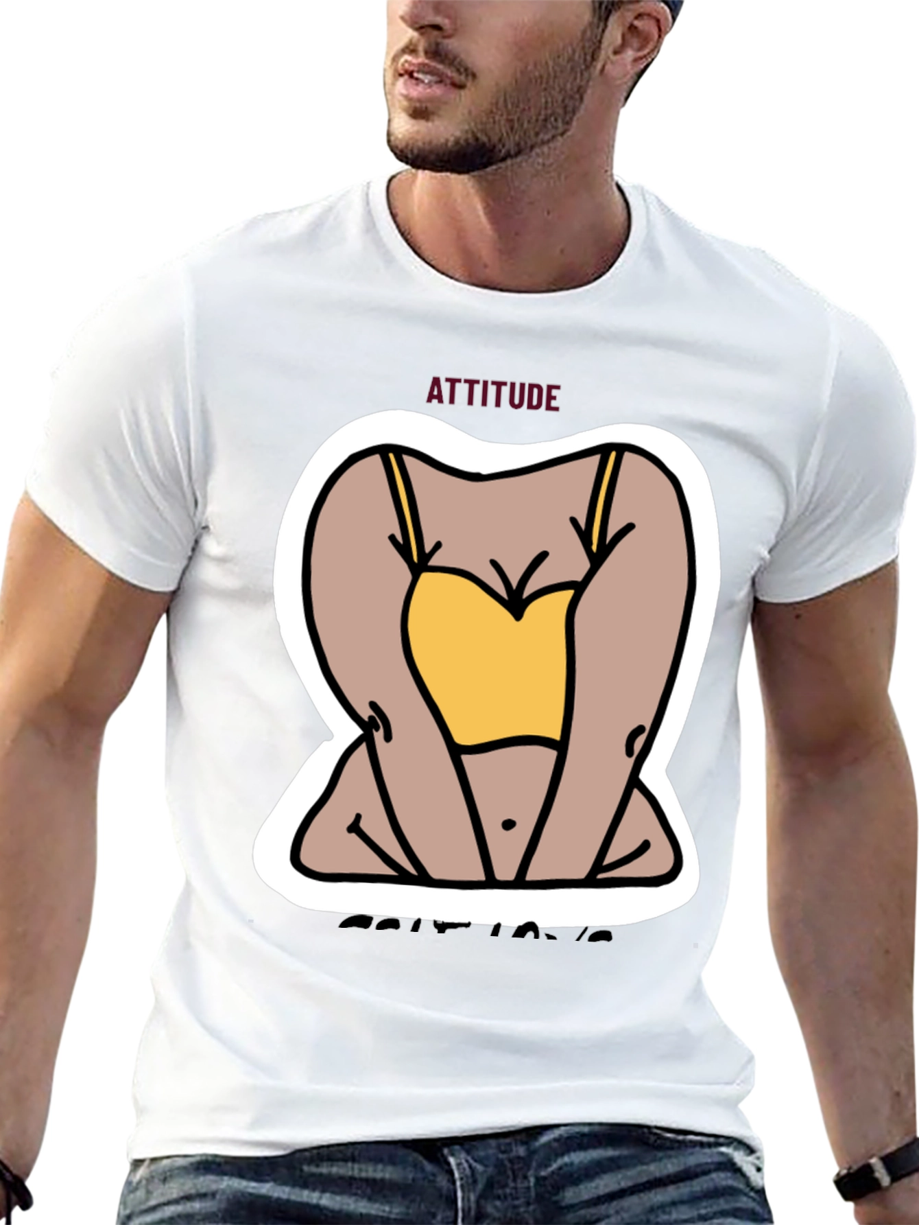 Attitude Graphic Tee - Cartoon Design