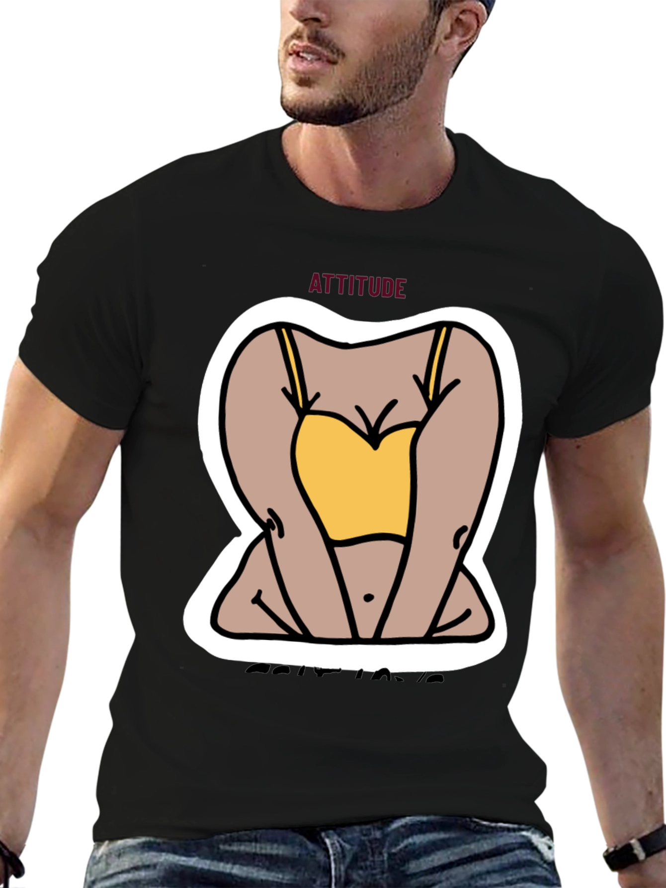 Attitude Graphic Tee - Cartoon Design