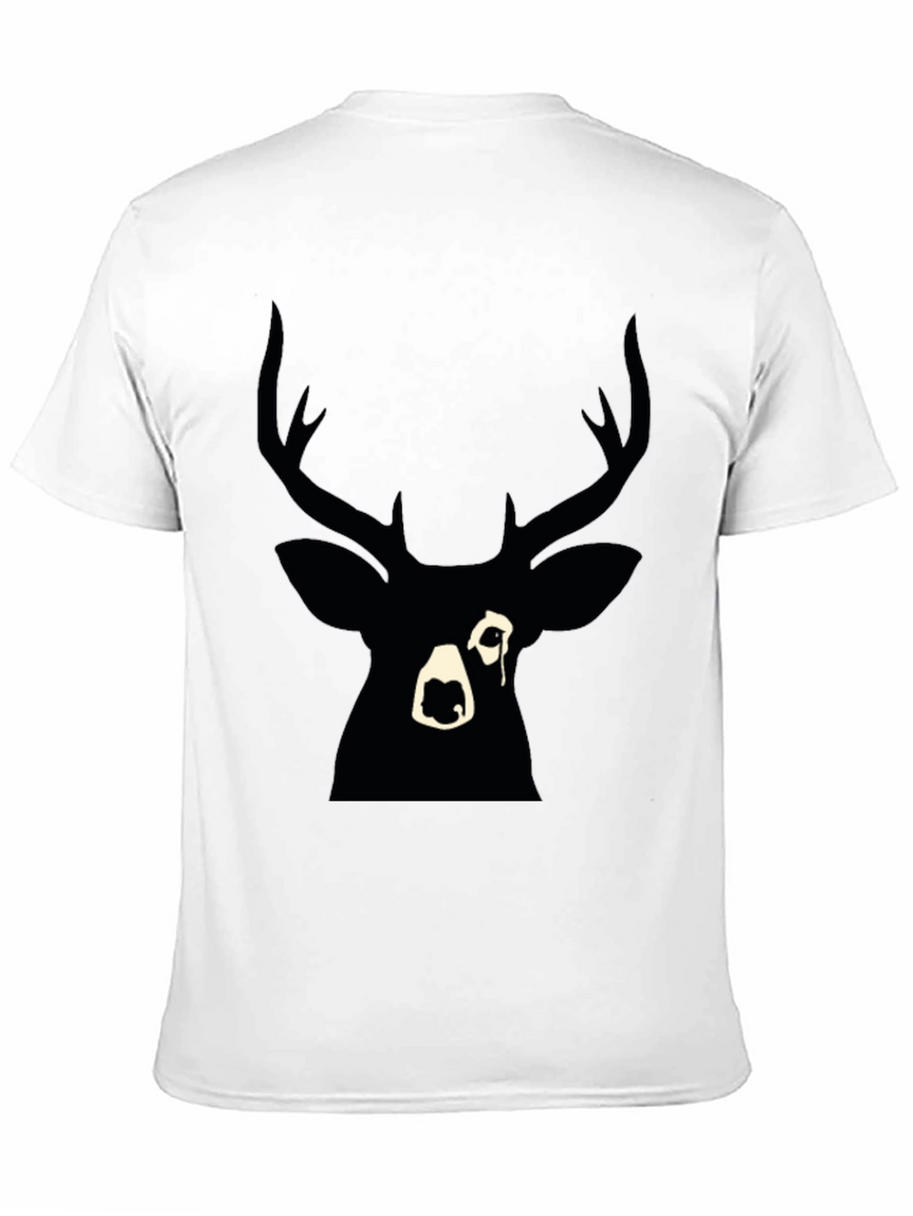 Black Deer Graphic Print T-Shirt - Modern Style