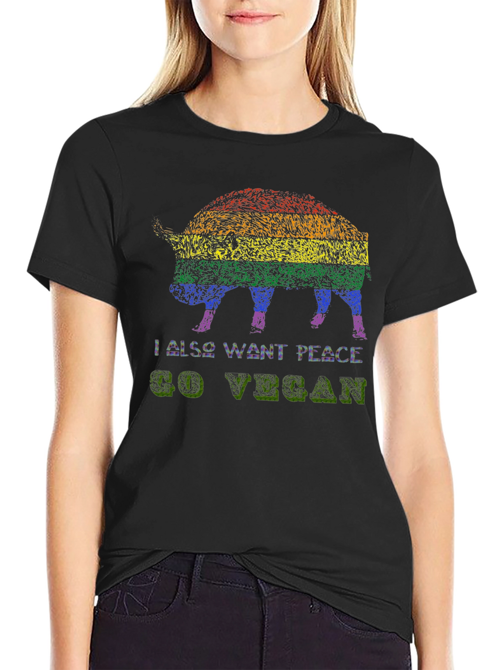 Vegan Pride Pig Graphic Tee