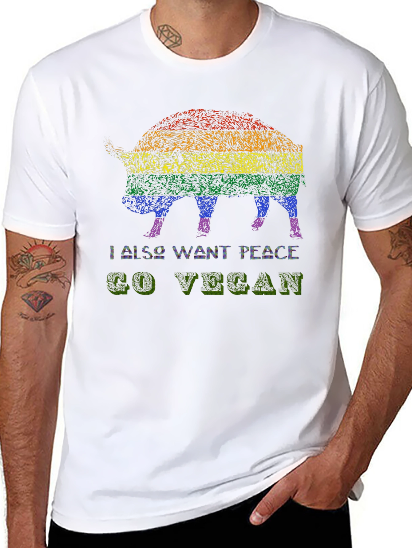 Vegan Pride Pig Graphic Tee