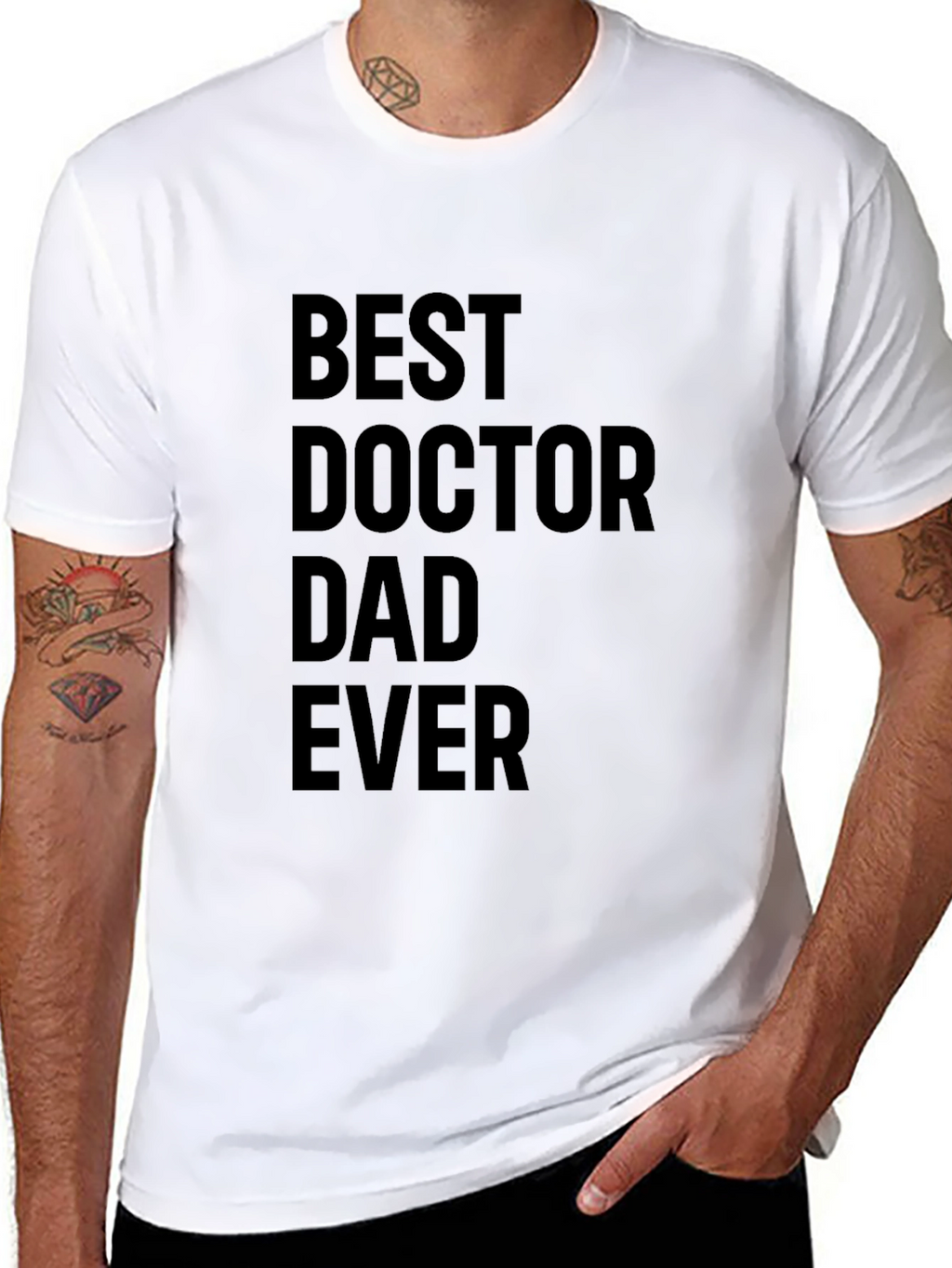 Best Doctor Dad Ever Black T-Shirt