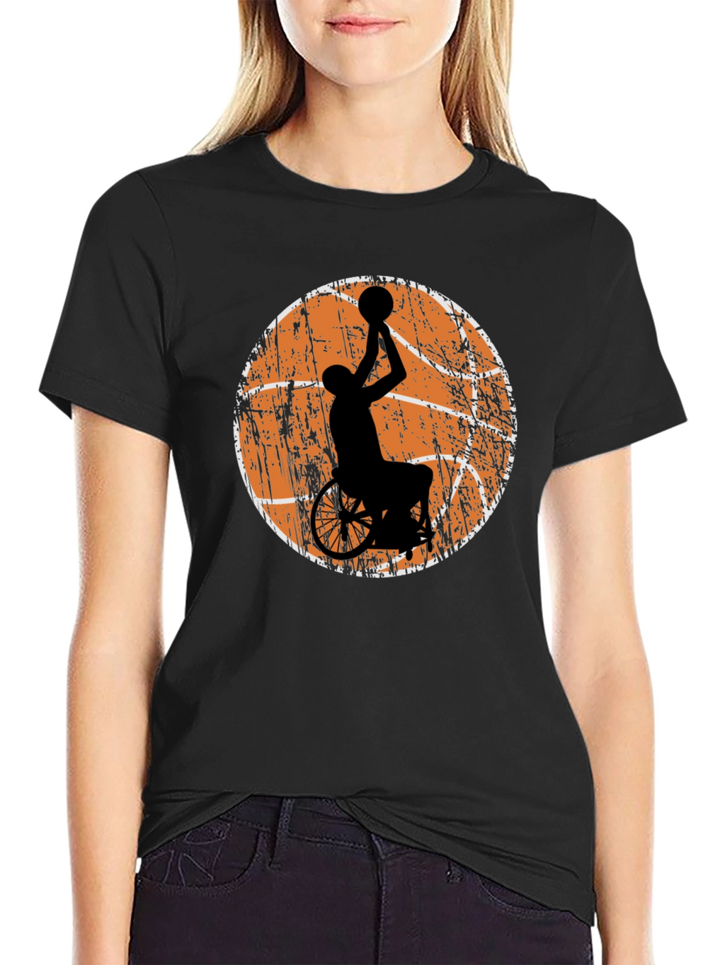 Wheelchair Basketball Graphic Tee - Black