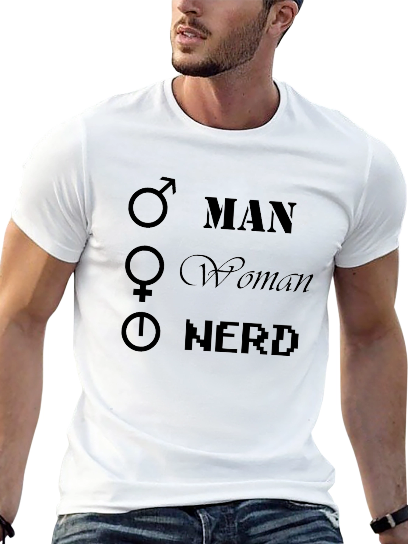 Man Woman Nerd Graphic T-Shirt