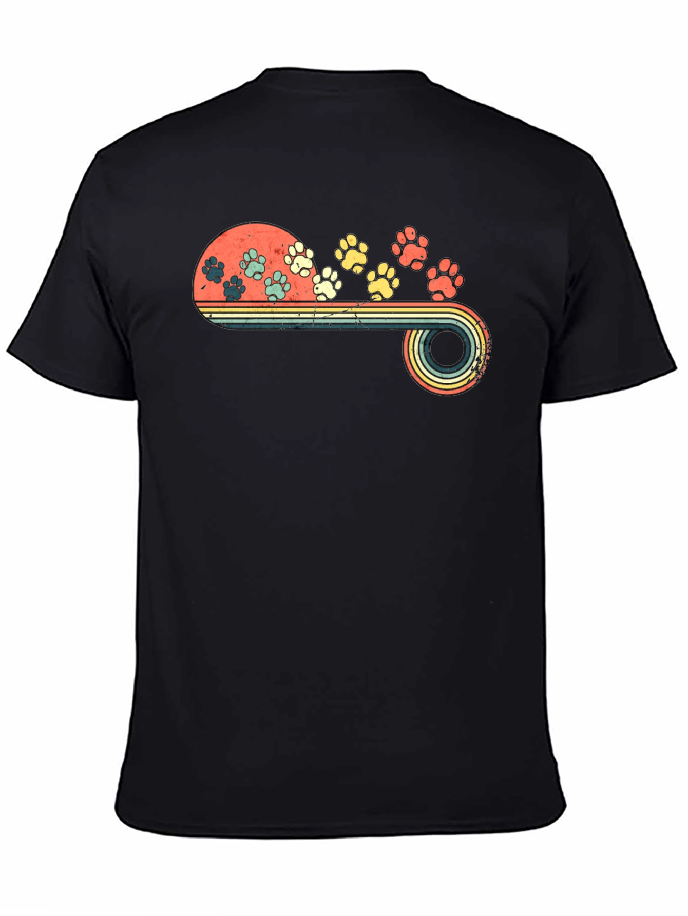 Retro Paw Print T-Shirt - Vintage Style Pet Lover Tee