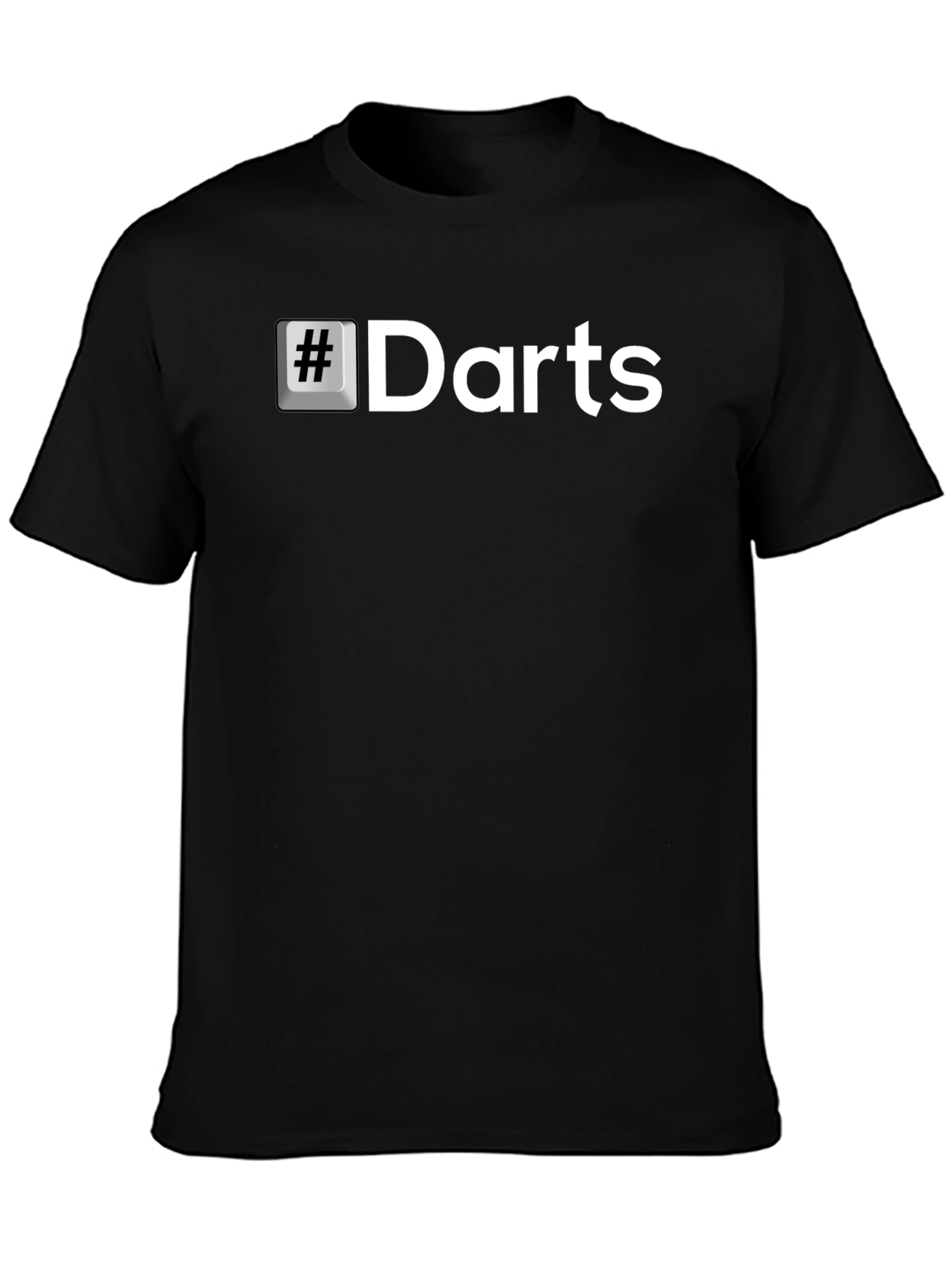 Darts Hashtag T-Shirt - Black Casual Tee