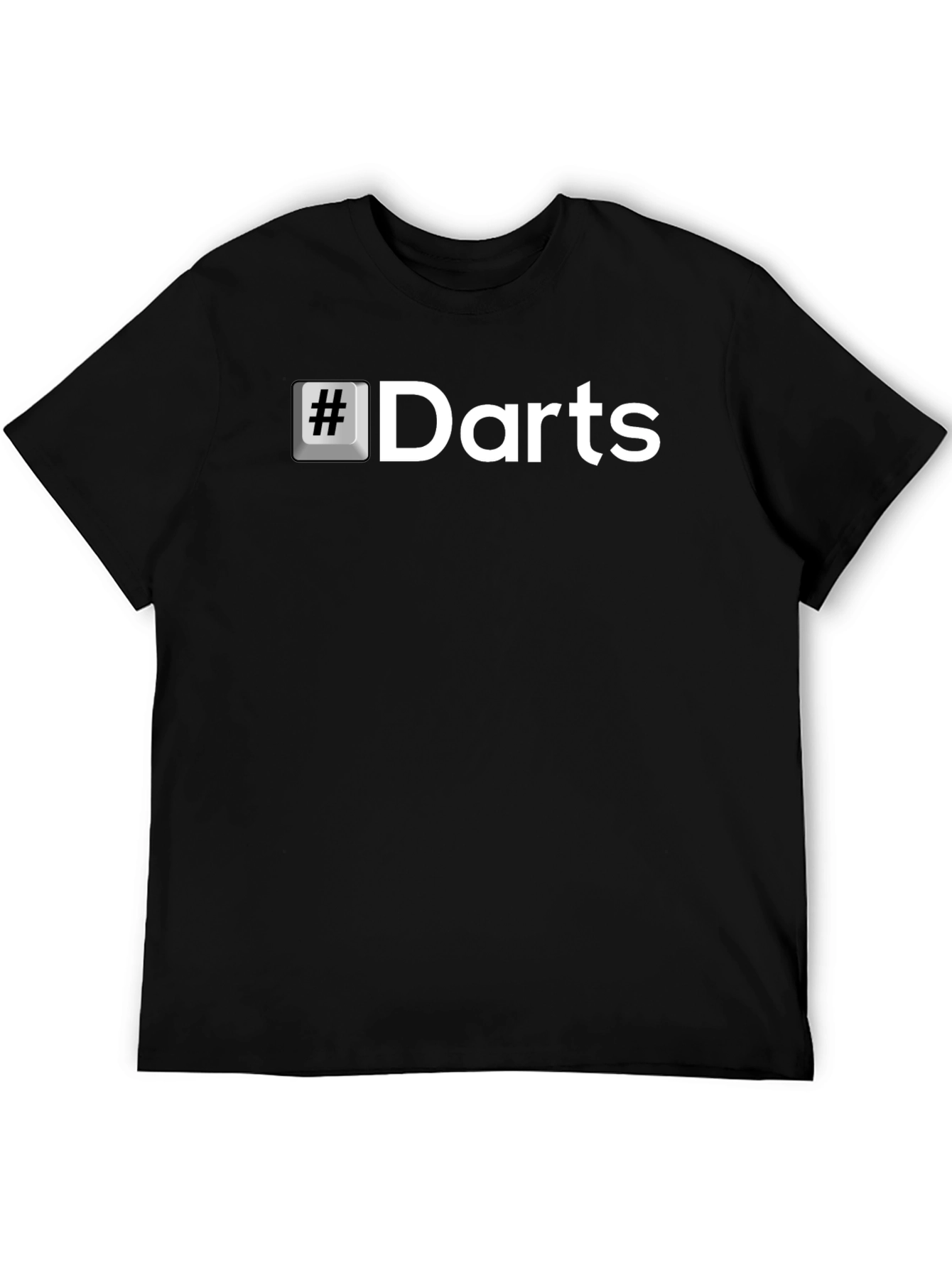 Darts Hashtag T-Shirt - Black Casual Tee