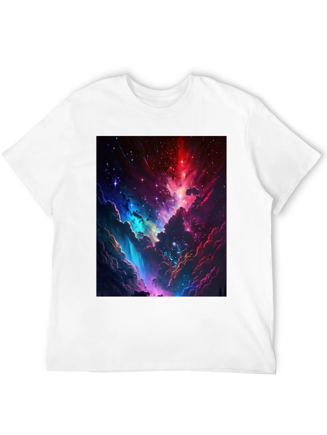 Nebula Print Black T-Shirt: Stellar Style