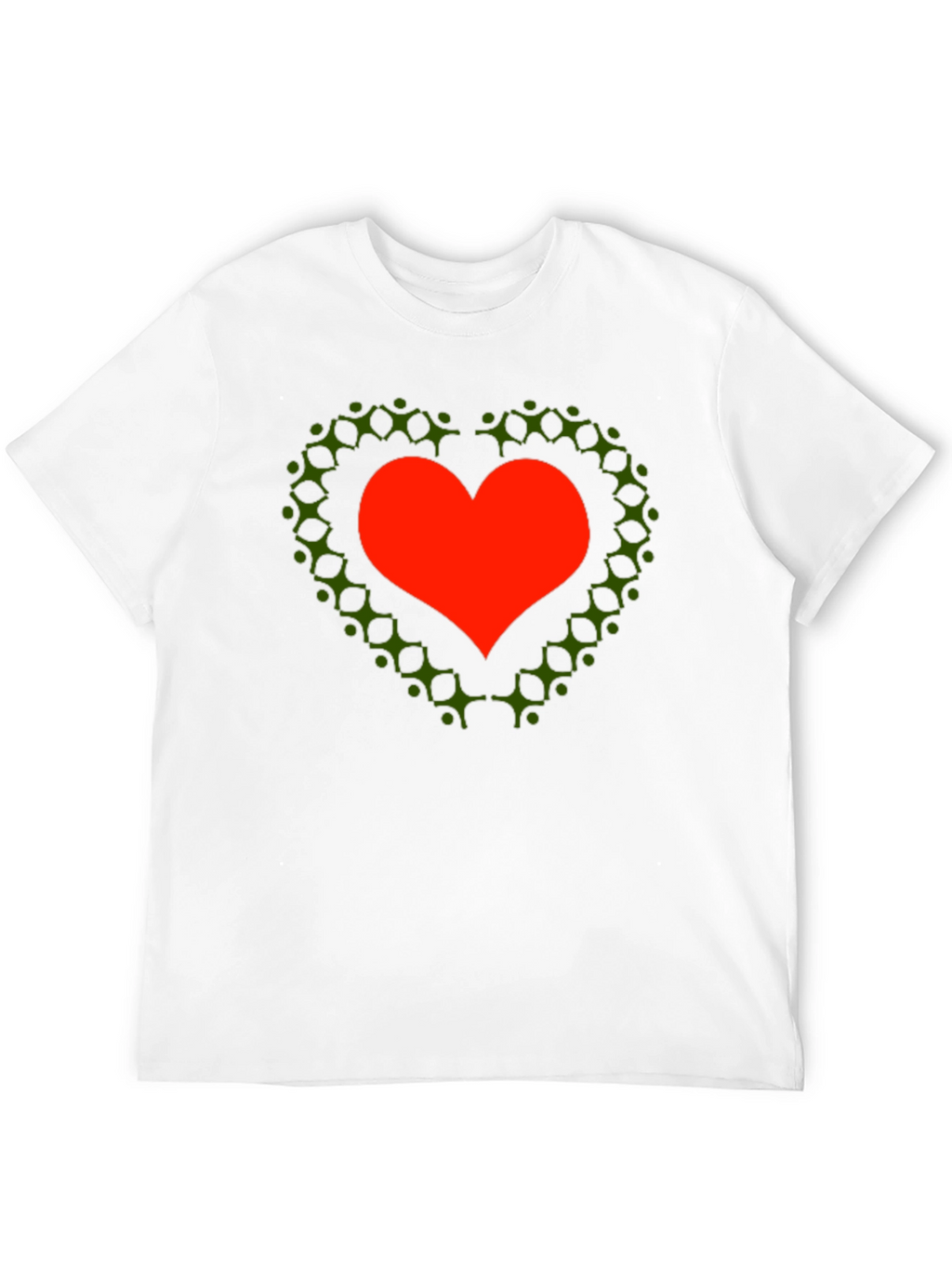 Heart of People T-Shirt - Black Cotton Crew Neck