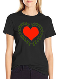 Heart of People T-Shirt - Black Cotton Crew Neck