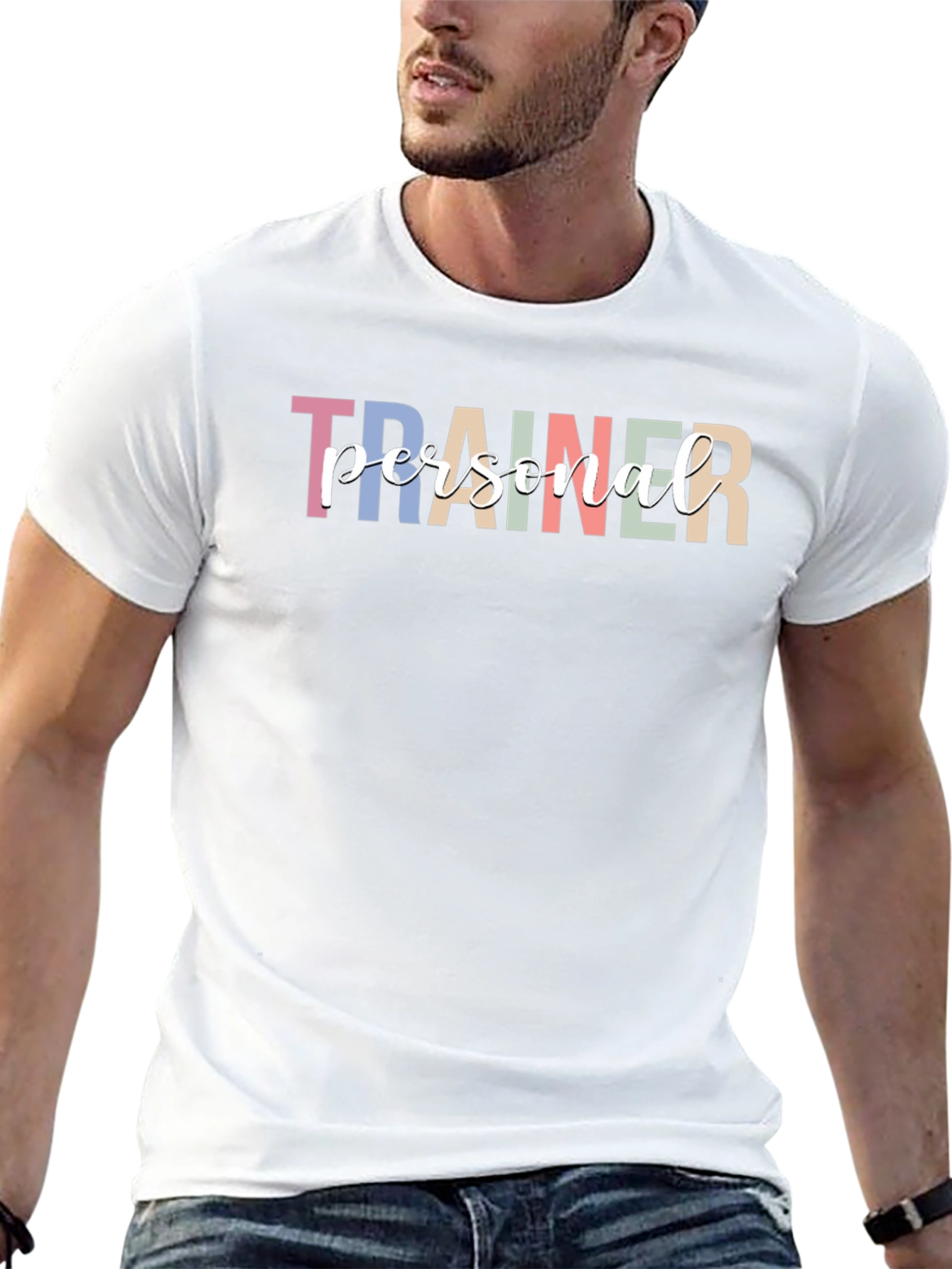 Personal Trainer Black Cotton Graphic Tee