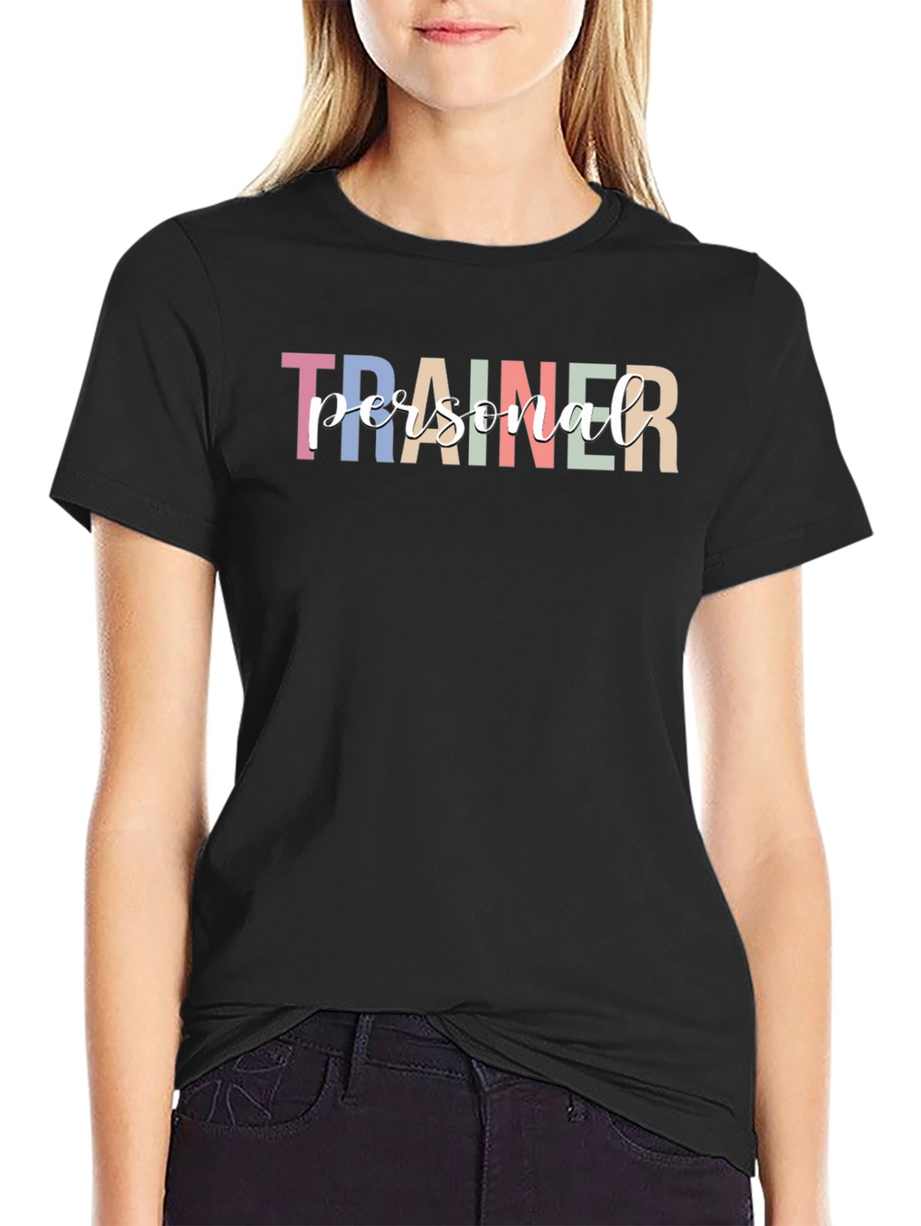 Personal Trainer Black Cotton Graphic Tee