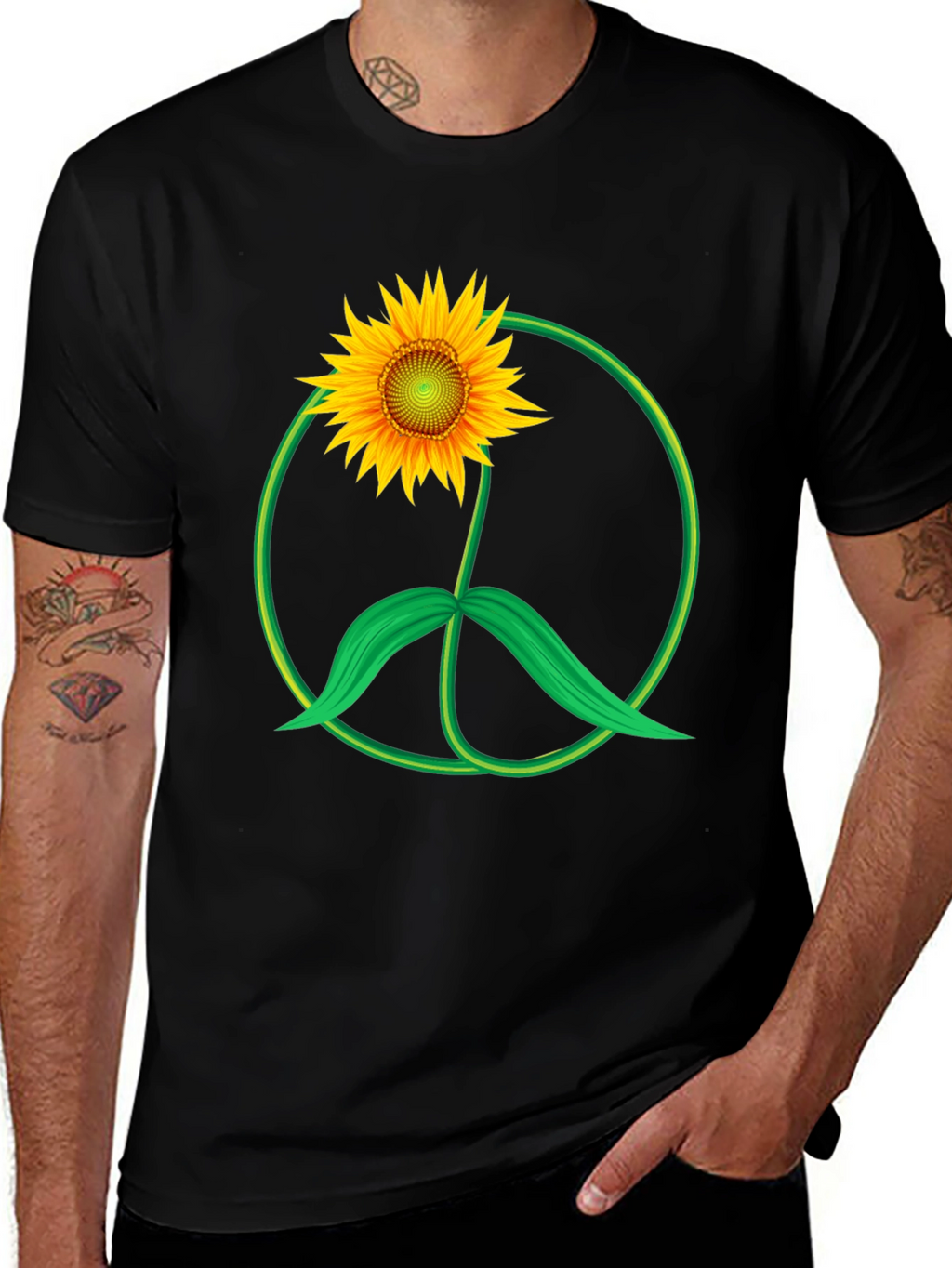 Sunflower Peace Sign Graphic Tee