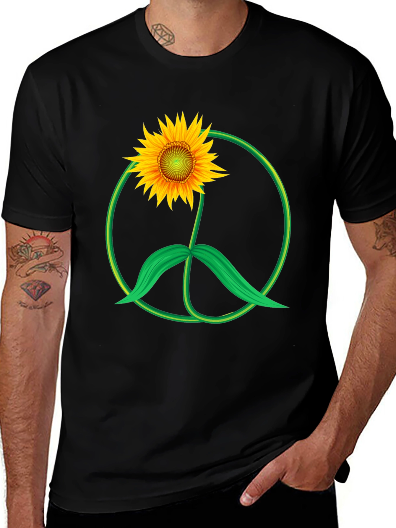 Sunflower Peace Sign Graphic Tee