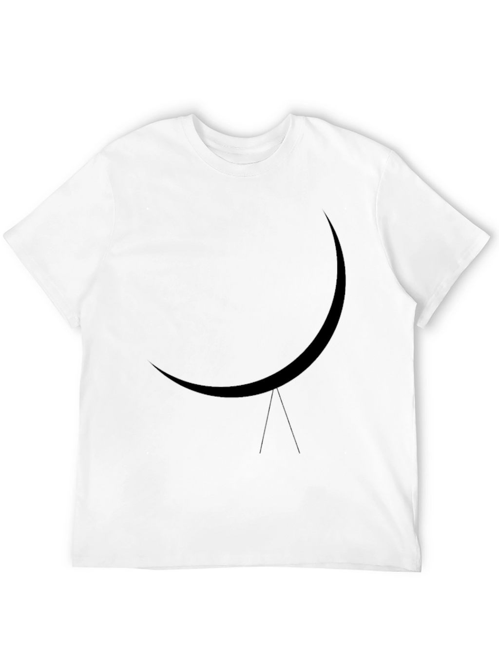 Minimalist Crescent Moon Black T-Shirt