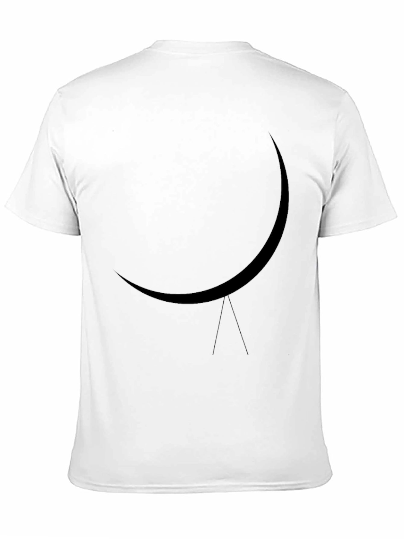 Minimalist Crescent Moon Black T-Shirt