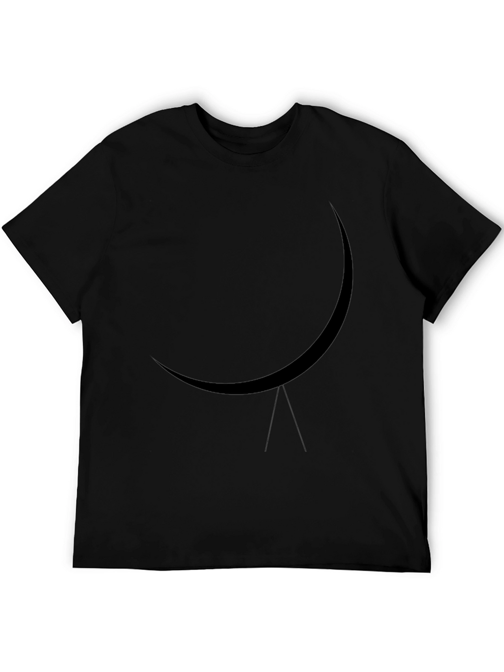 Minimalist Crescent Moon Black T-Shirt