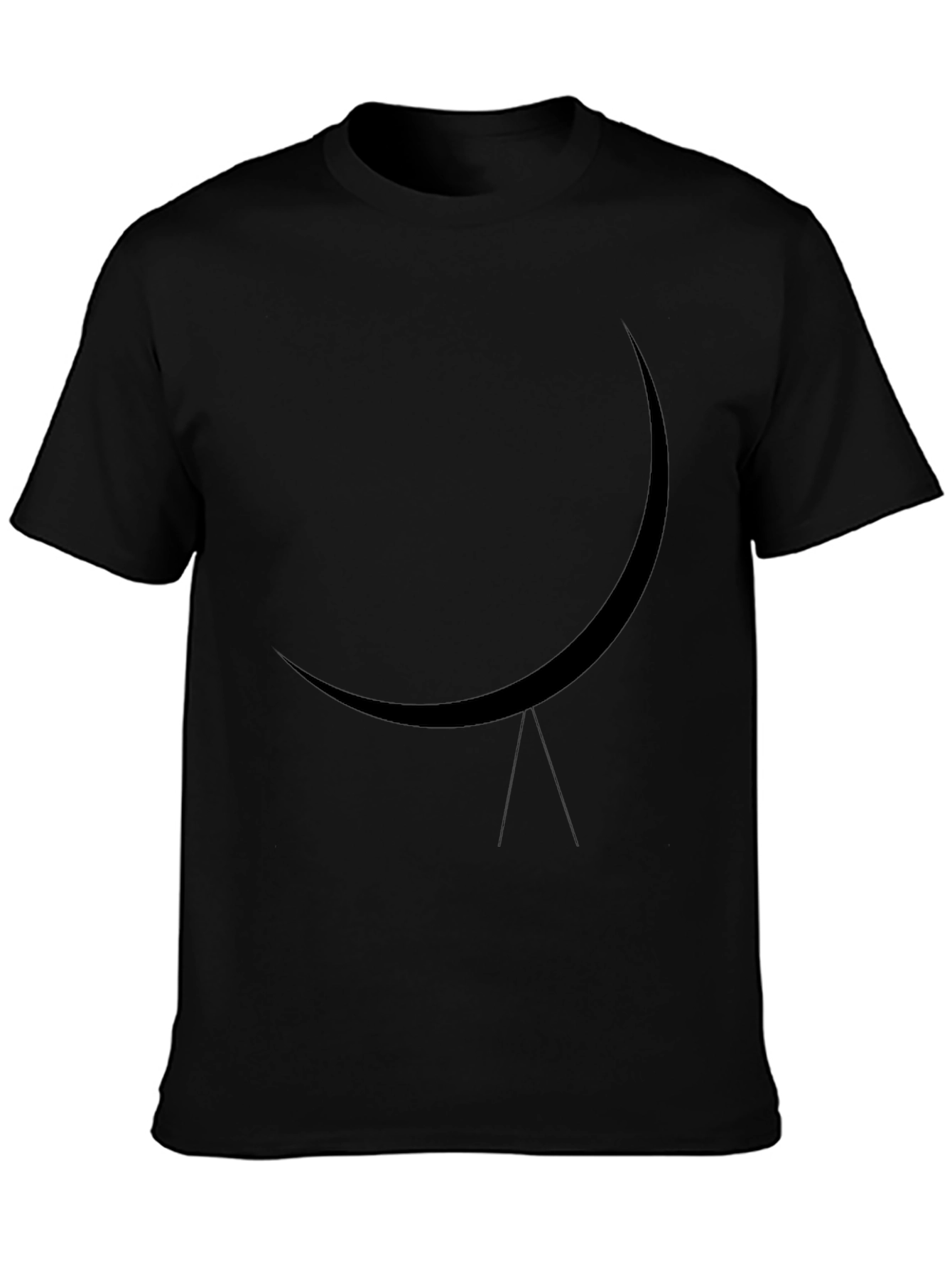Minimalist Crescent Moon Black T-Shirt