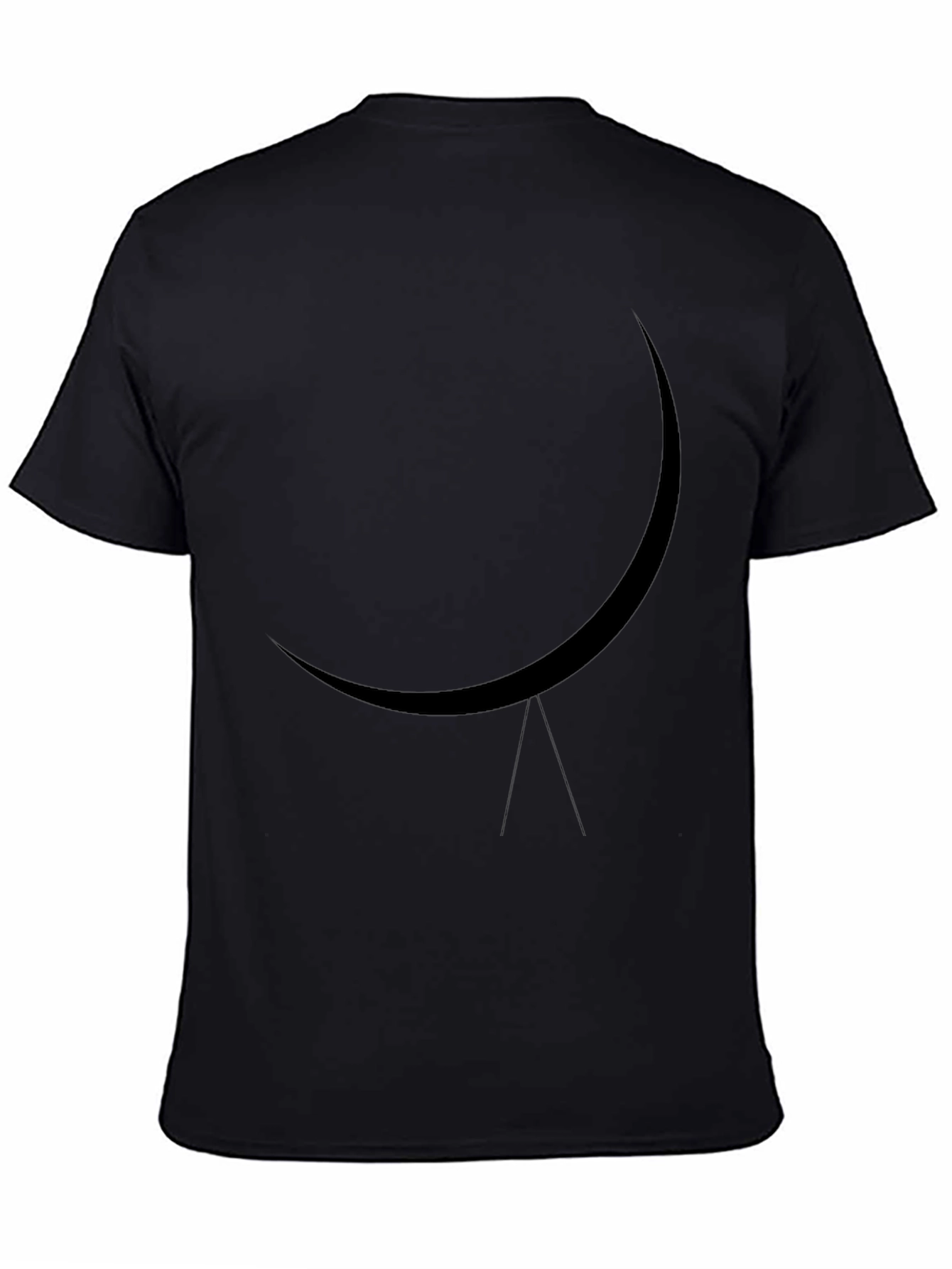 Minimalist Crescent Moon Black T-Shirt