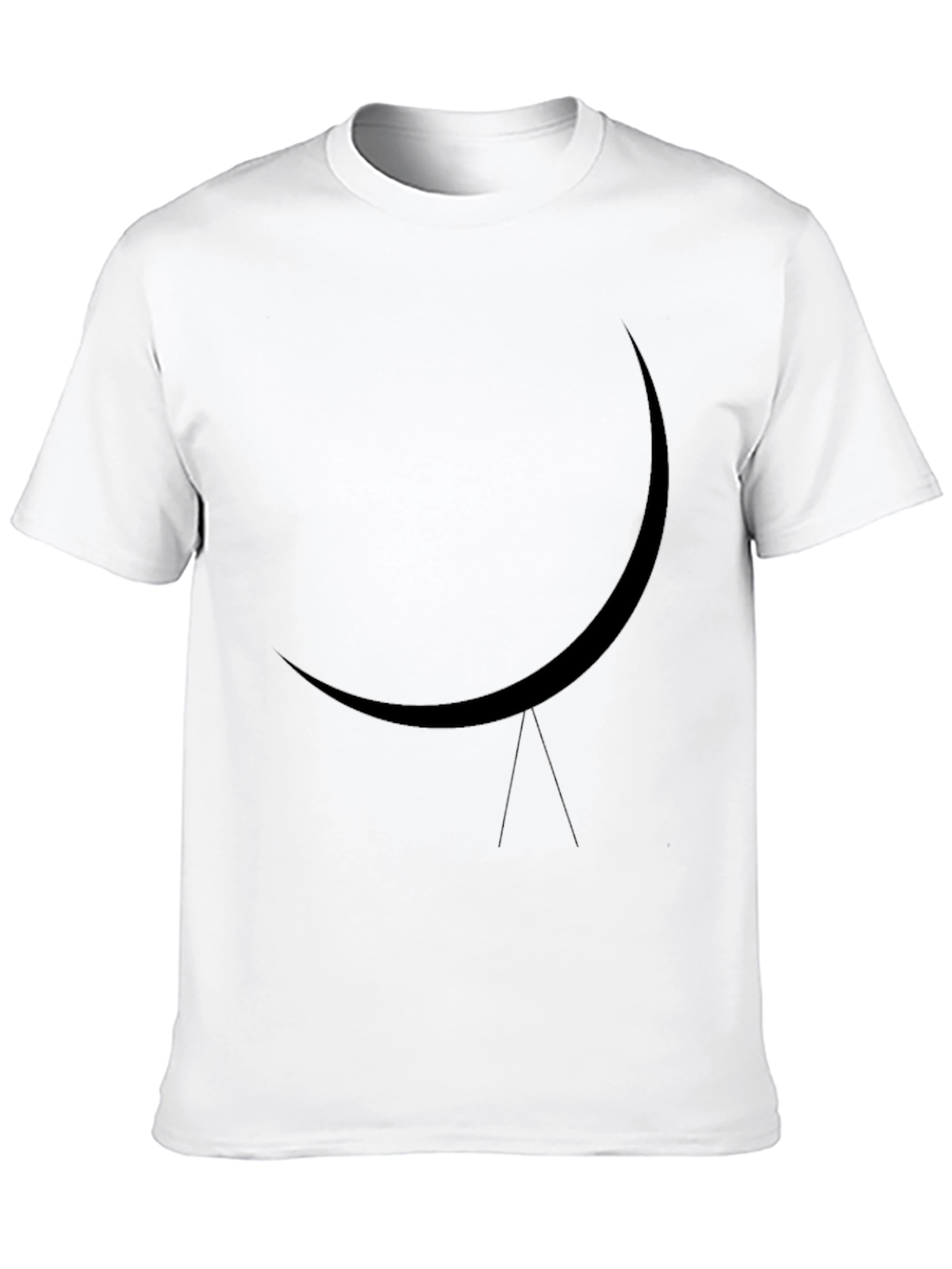 Minimalist Crescent Moon Black T-Shirt