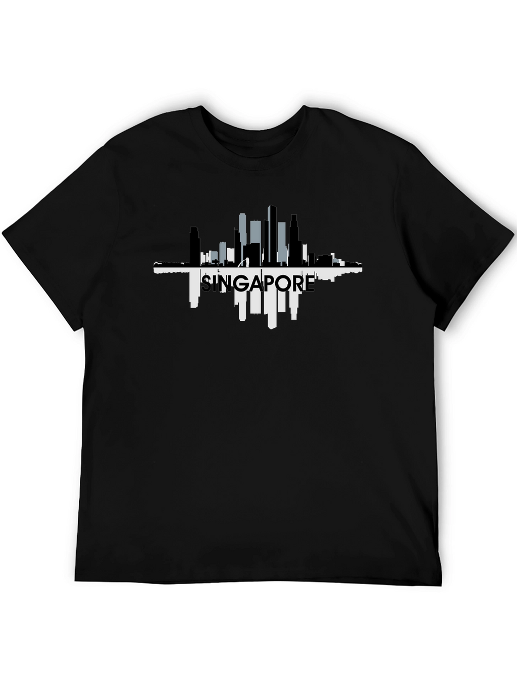 Singapore Skyline Black T-Shirt