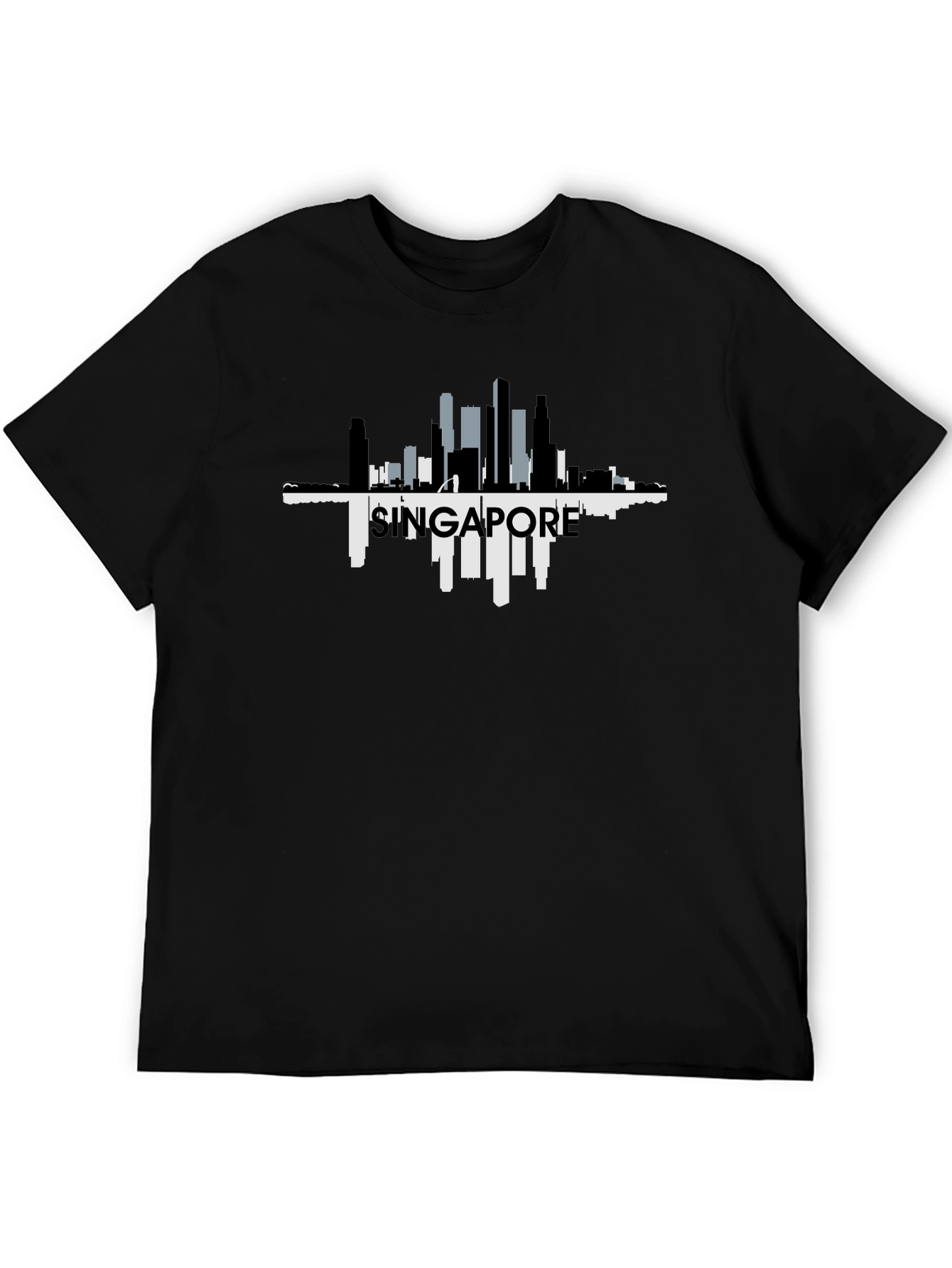 Singapore Skyline Black T-Shirt