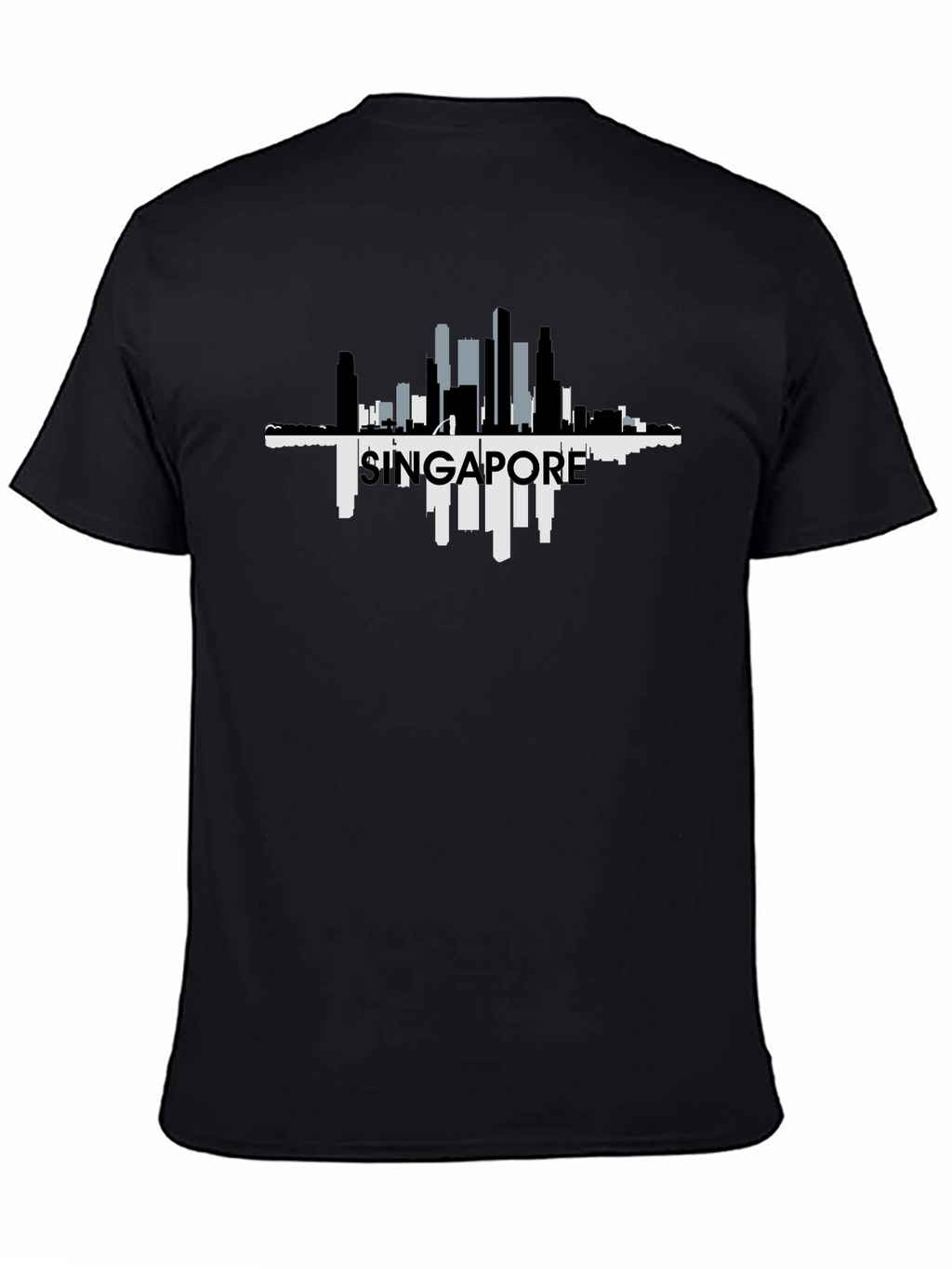 Singapore Skyline Black T-Shirt