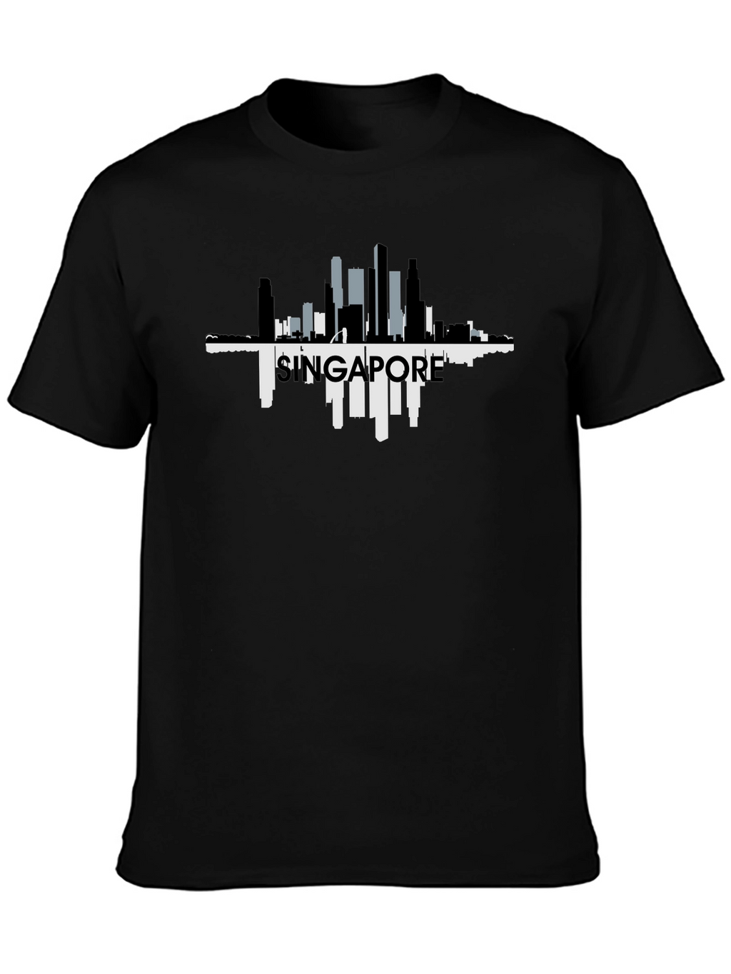 Singapore Skyline Black T-Shirt