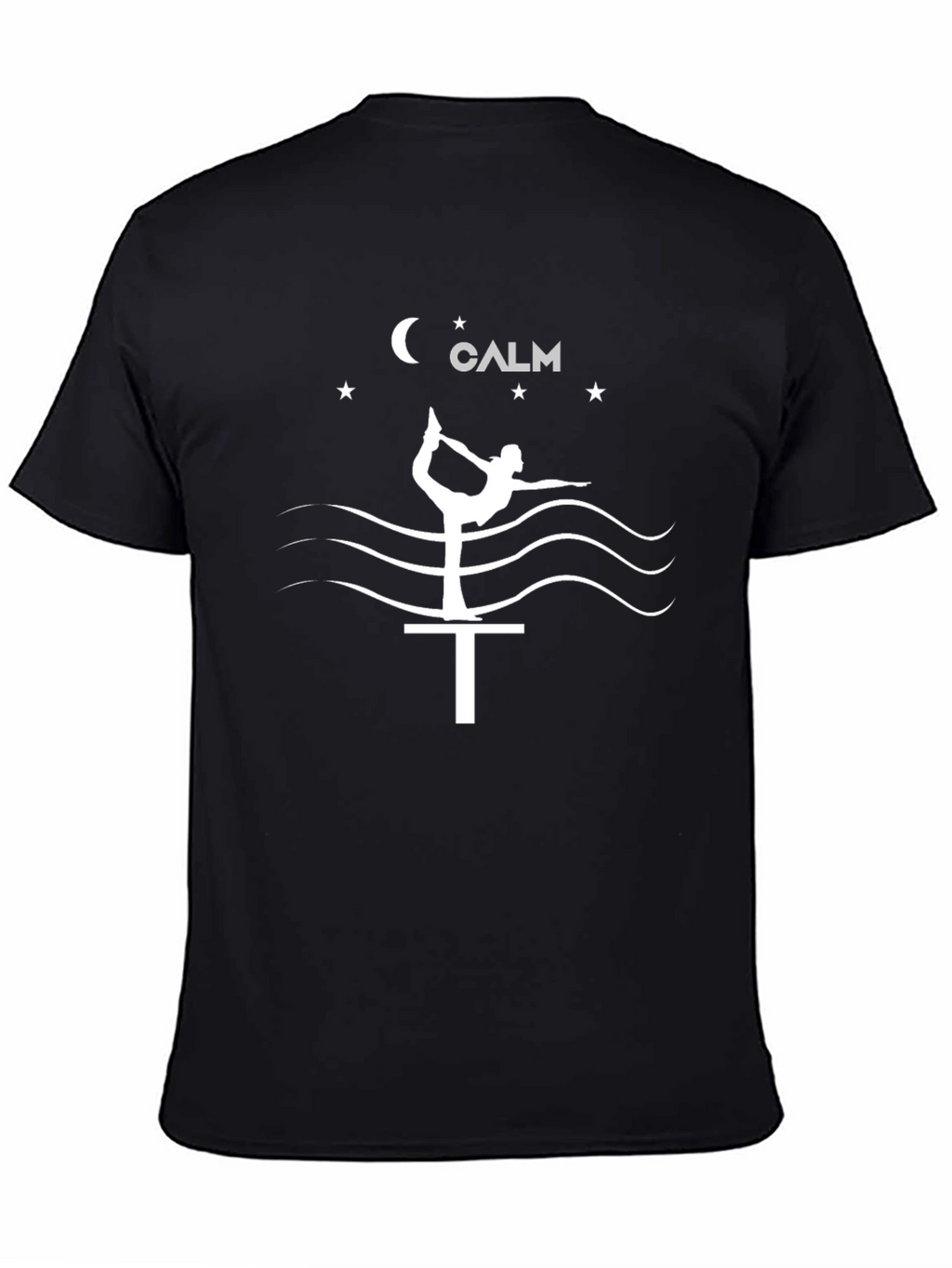 Calm Yoga Pose T-Shirt - Black