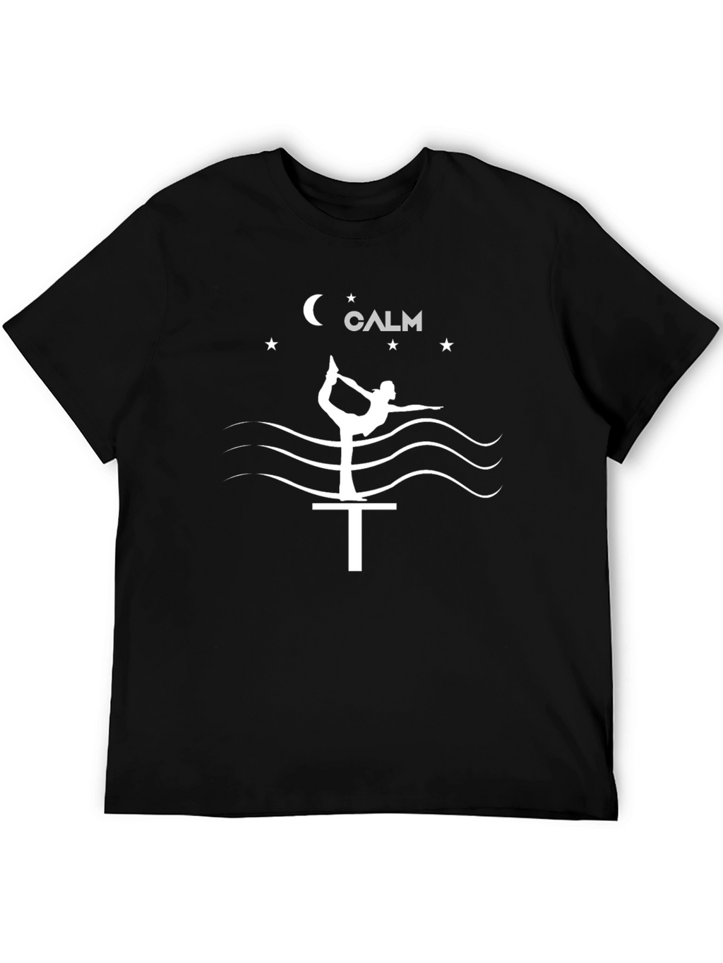 Calm Yoga Pose T-Shirt - Black