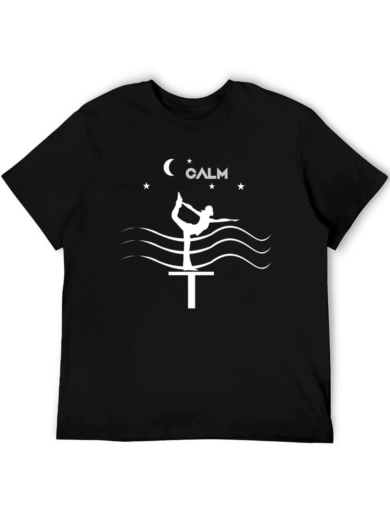 Calm Yoga Pose T-Shirt - Black