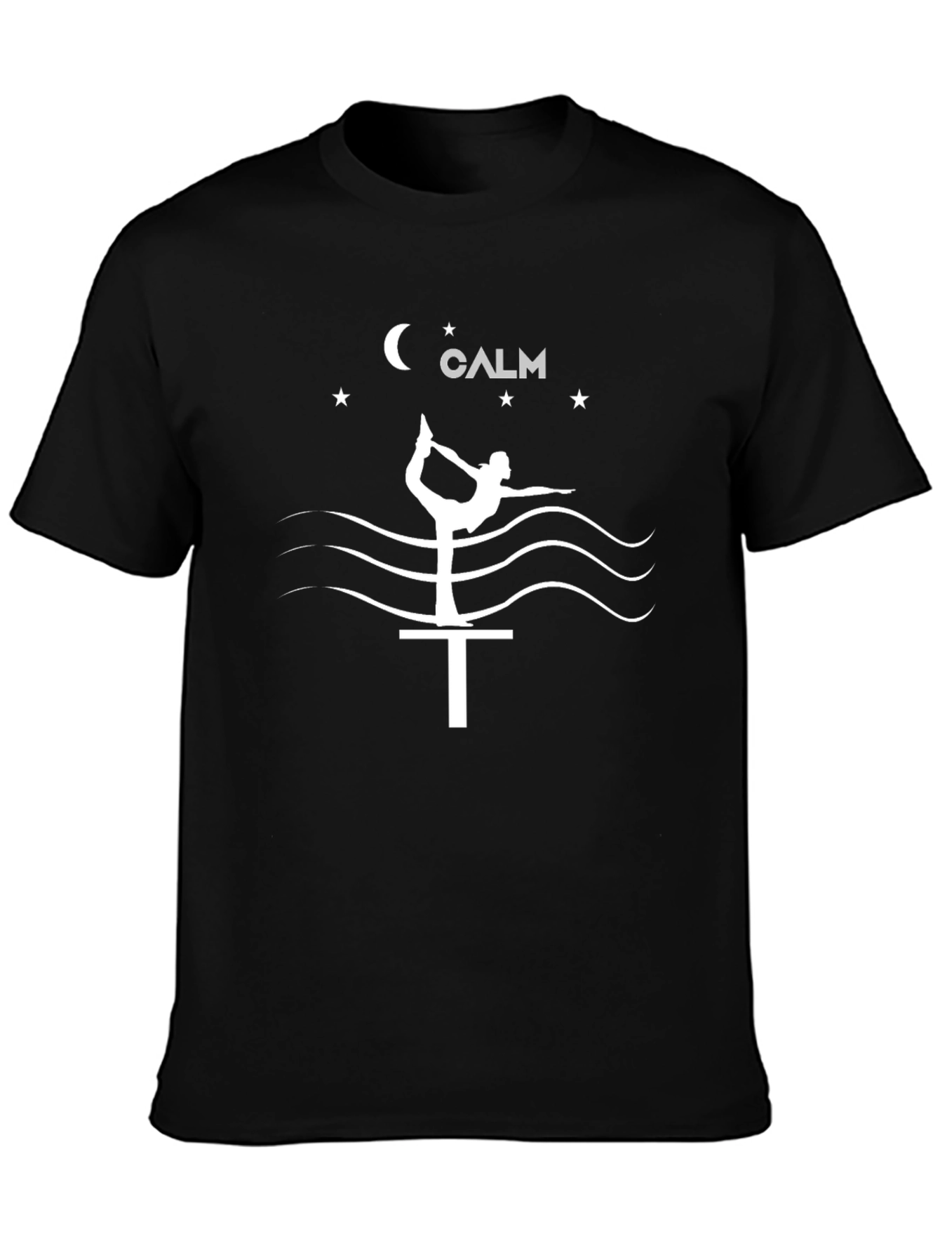 Calm Yoga Pose T-Shirt - Black