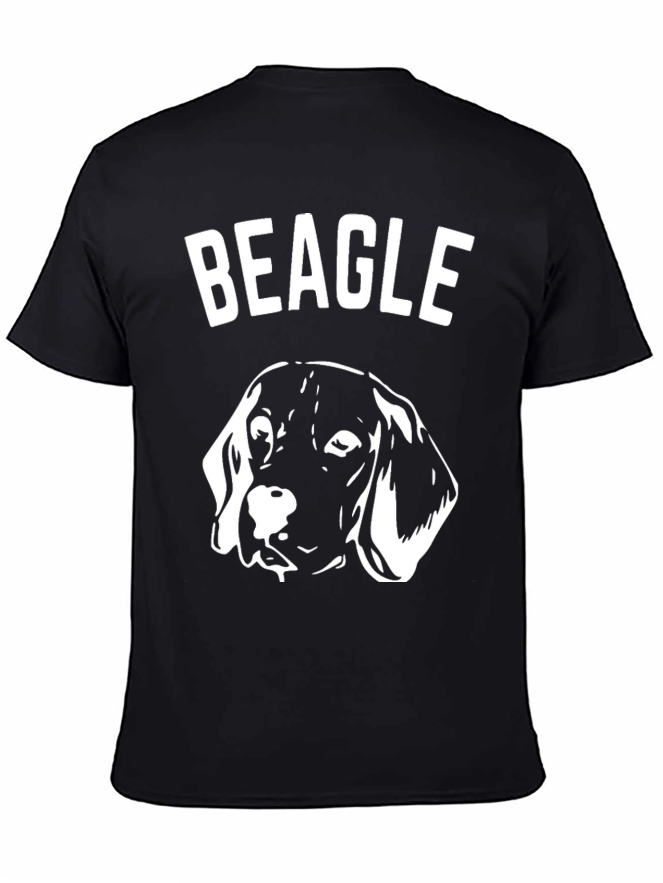 Beagle Dog Graphic T-Shirt - Black Cotton Tee