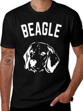 Beagle Dog Graphic T-Shirt - Black Cotton Tee
