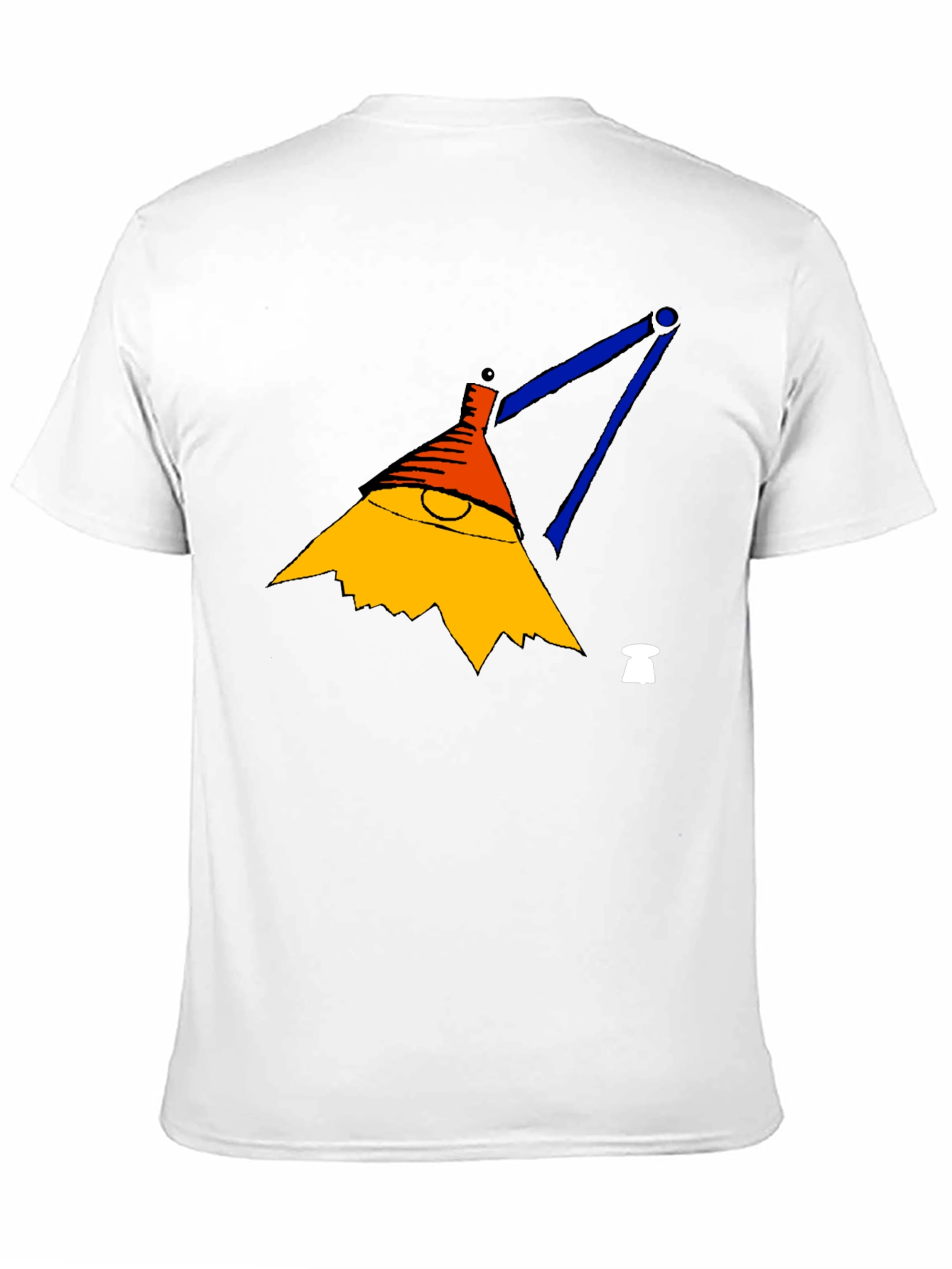 Mens Black T-Shirt with Cartoon Lamp Graphic