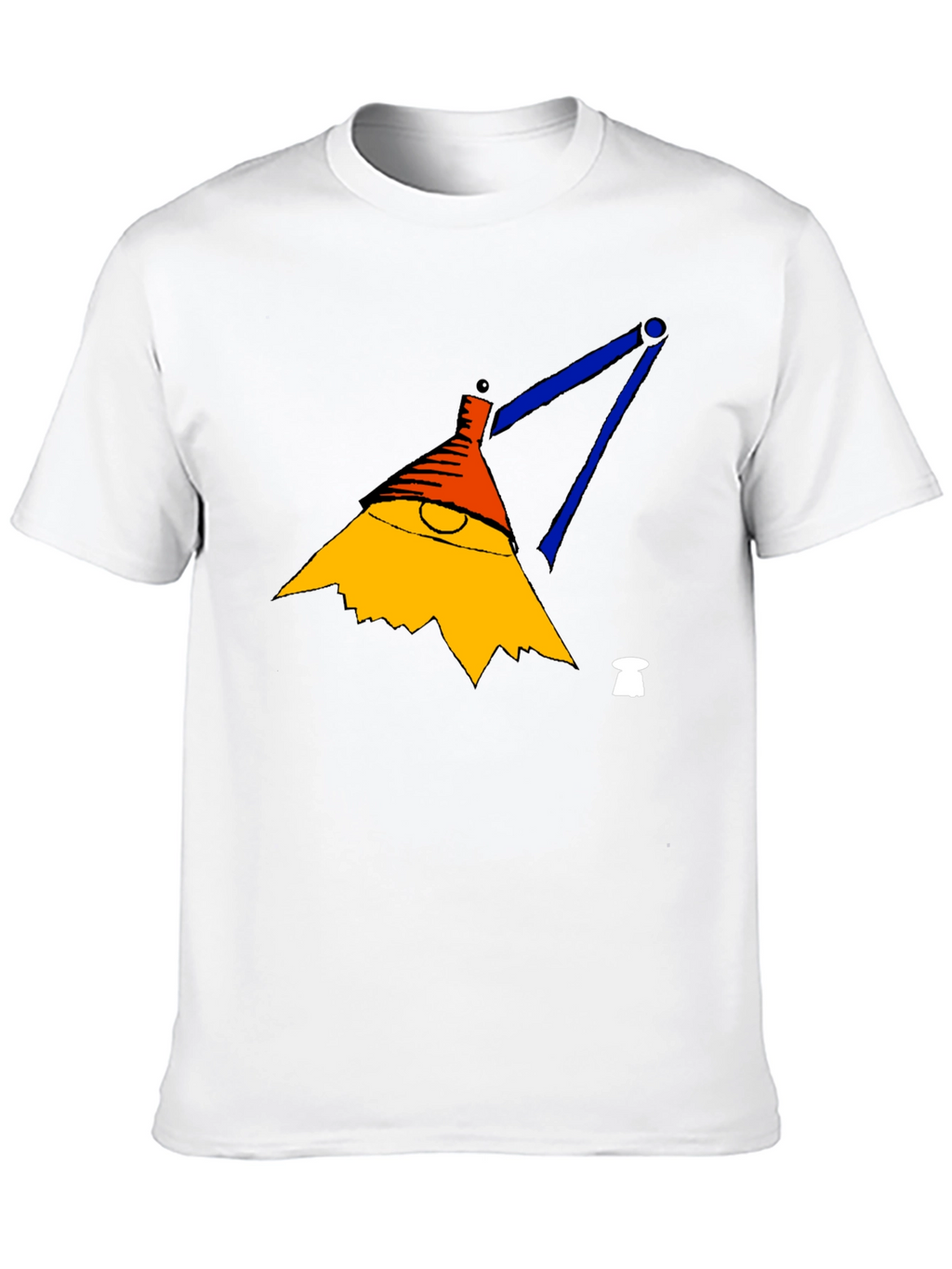 Mens Black T-Shirt with Cartoon Lamp Graphic