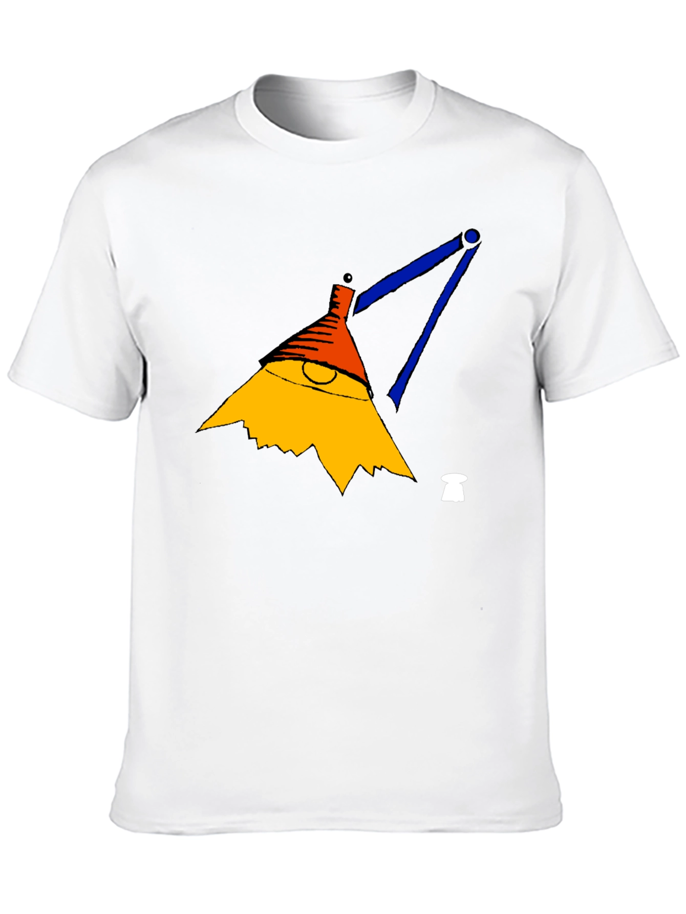 Mens Black T-Shirt with Cartoon Lamp Graphic