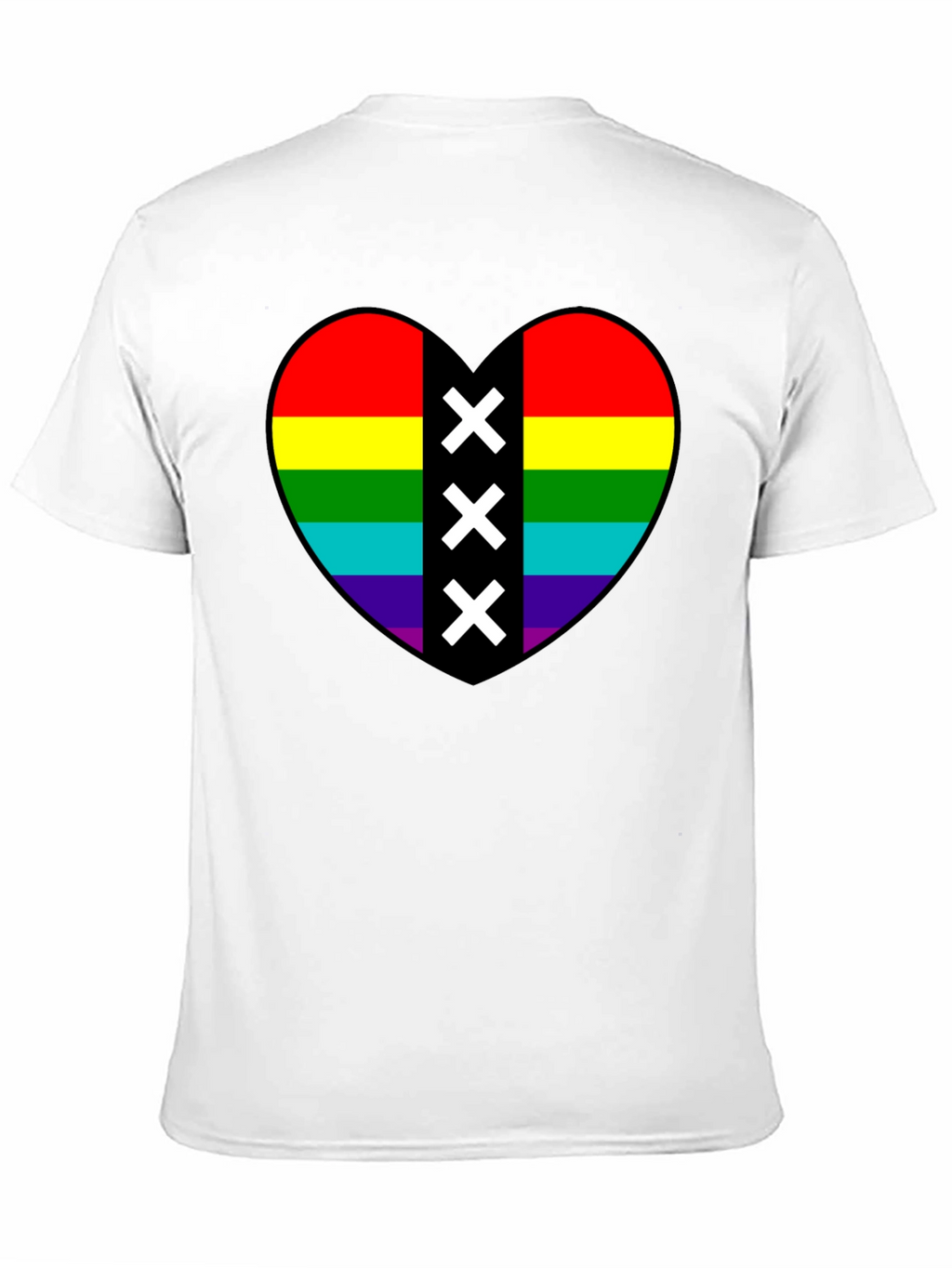 Pride Heart Amsterdam XXX T-Shirt - Black Cotton Tee