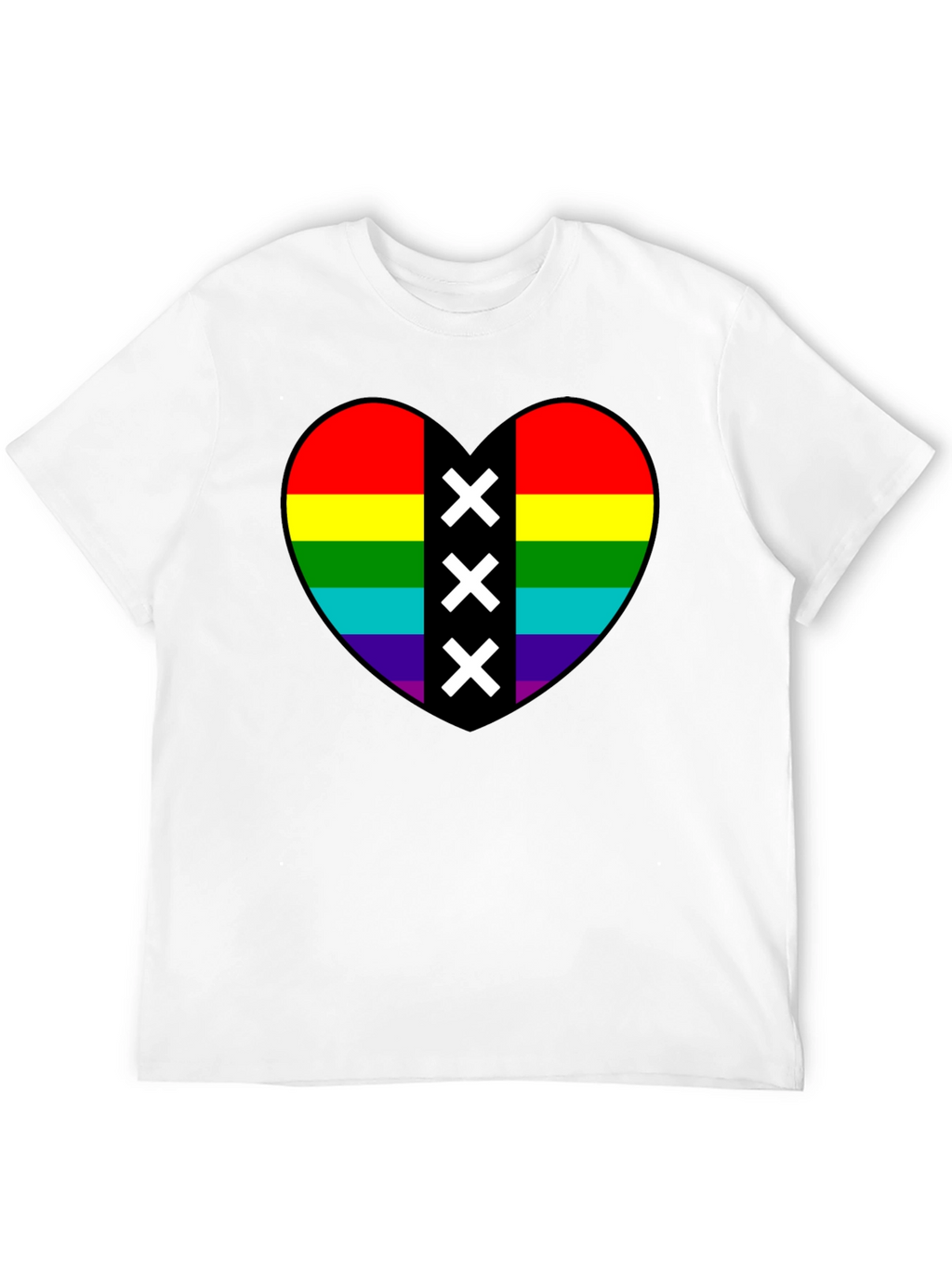 Pride Heart Amsterdam XXX T-Shirt - Black Cotton Tee