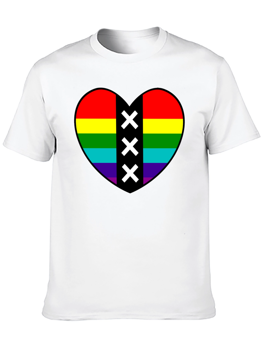 Pride Heart Amsterdam XXX T-Shirt - Black Cotton Tee