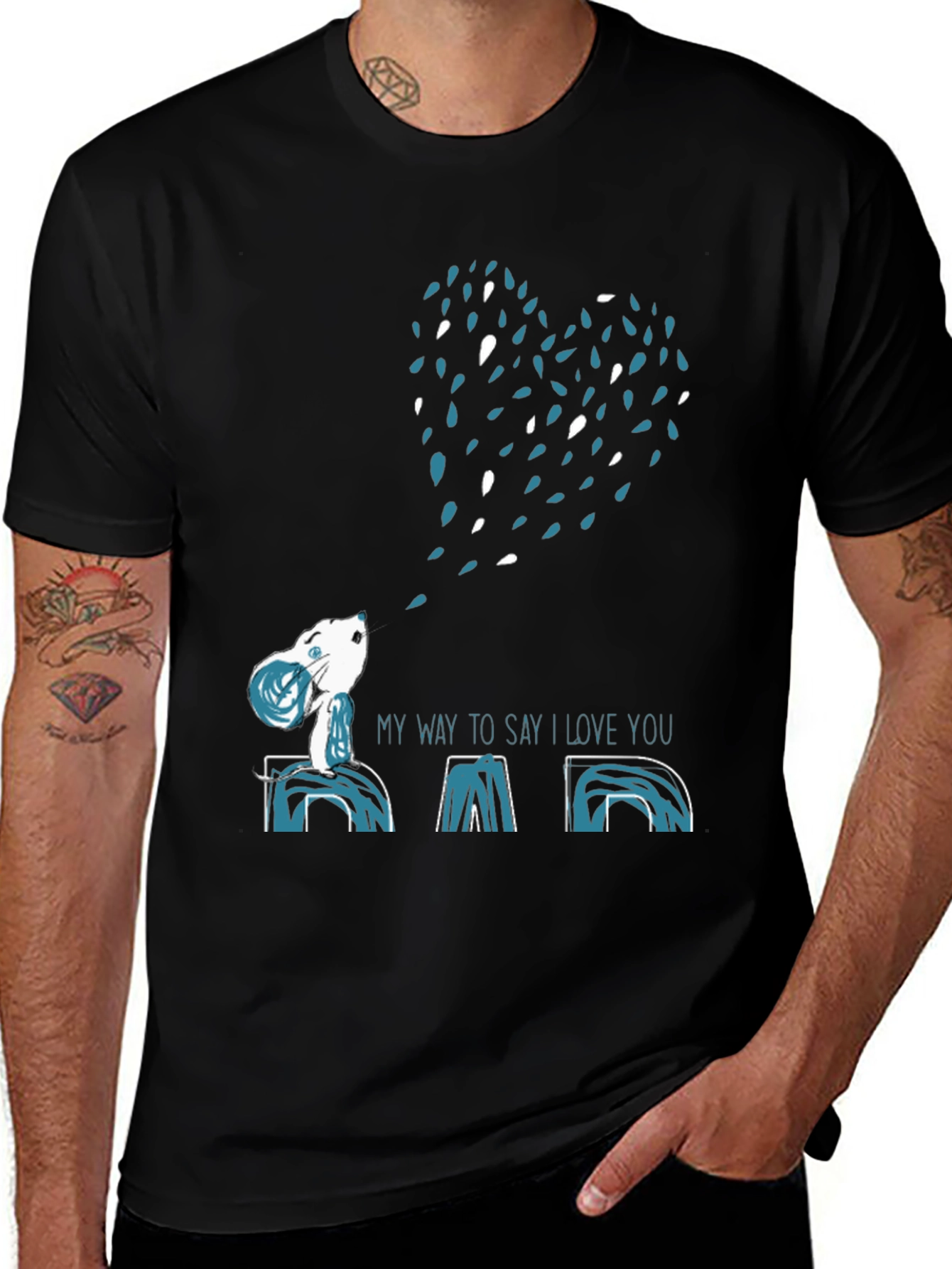 Dad I Love You Graphic T-Shirt - Mens Black Tee