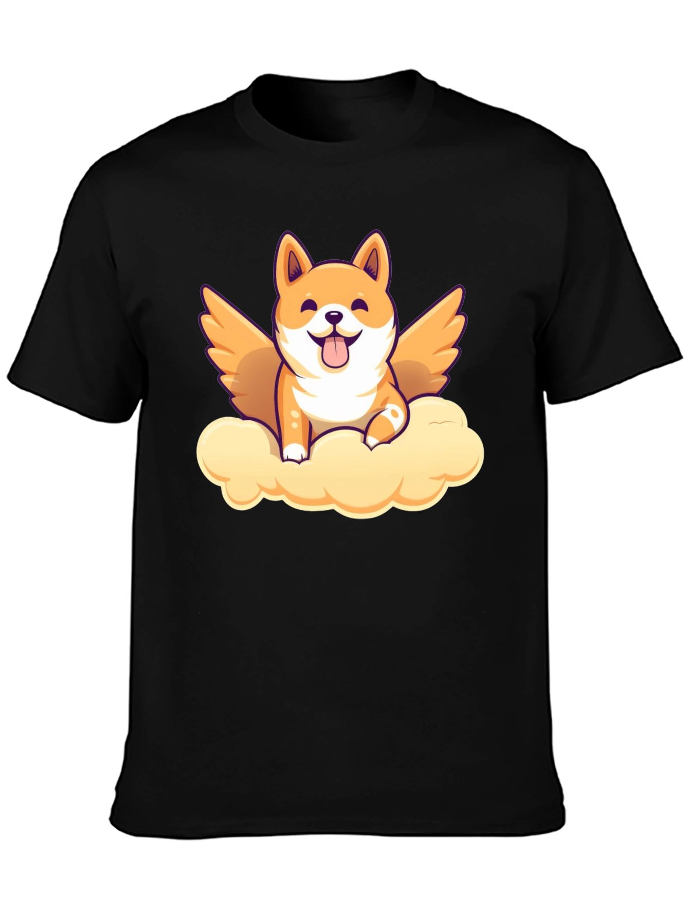 Dog Angel Graphic Tee - Black T-Shirt