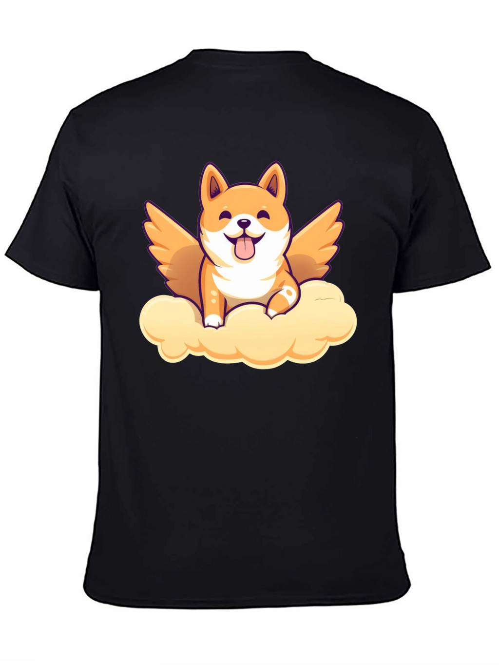 Dog Angel Graphic Tee - Black T-Shirt