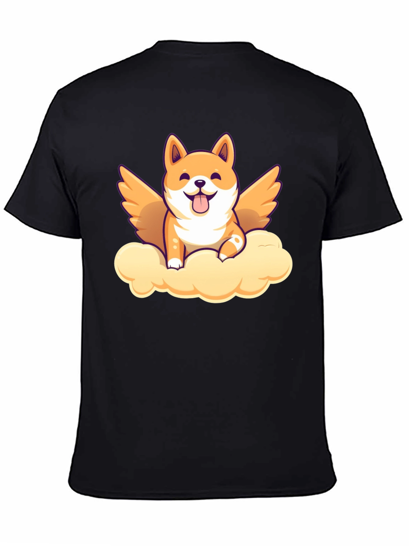 Dog Angel Graphic Tee - Black T-Shirt