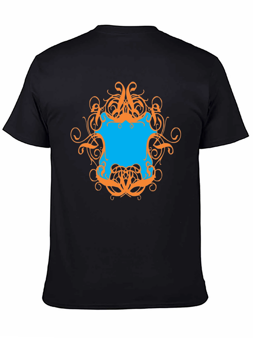 Graphic Tee - Black T-Shirt with Ornamental Design