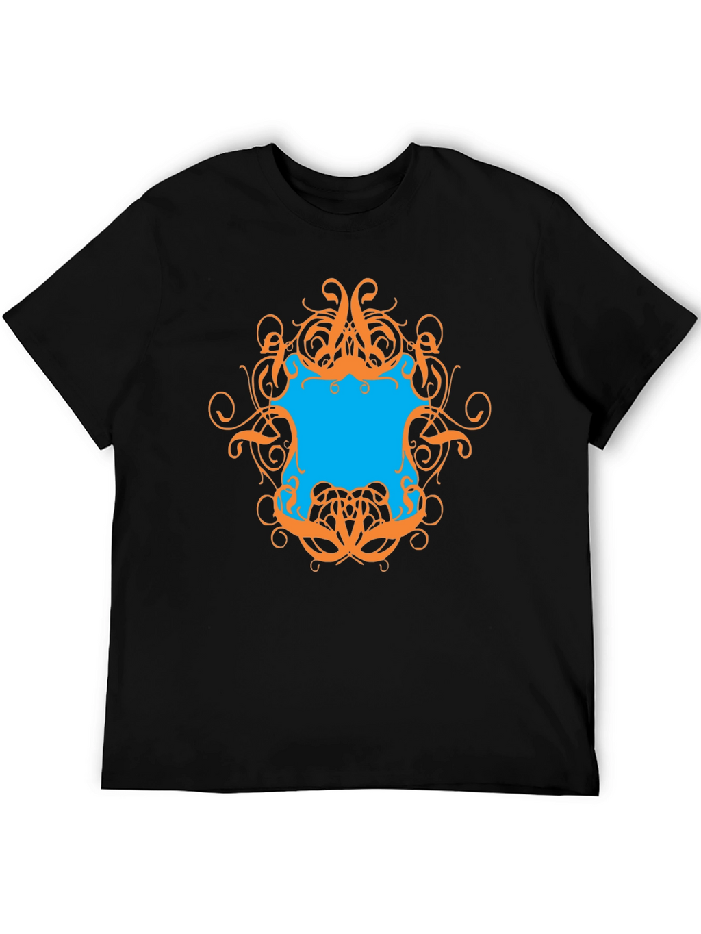 Graphic Tee - Black T-Shirt with Ornamental Design