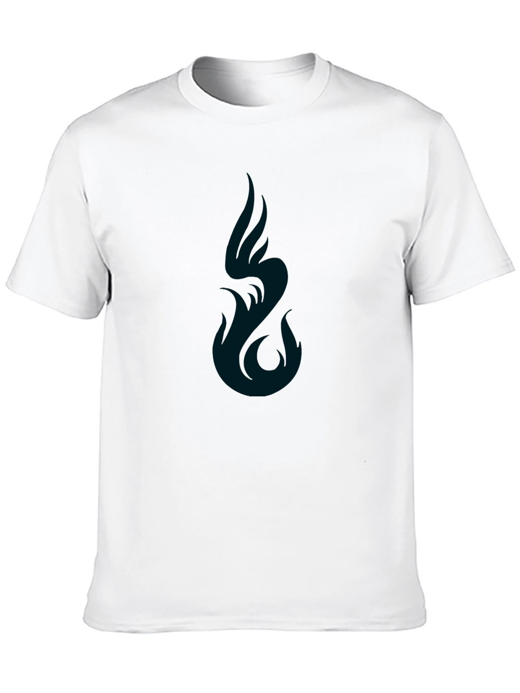 Mens Black Graphic Tee - Abstract Flame Design