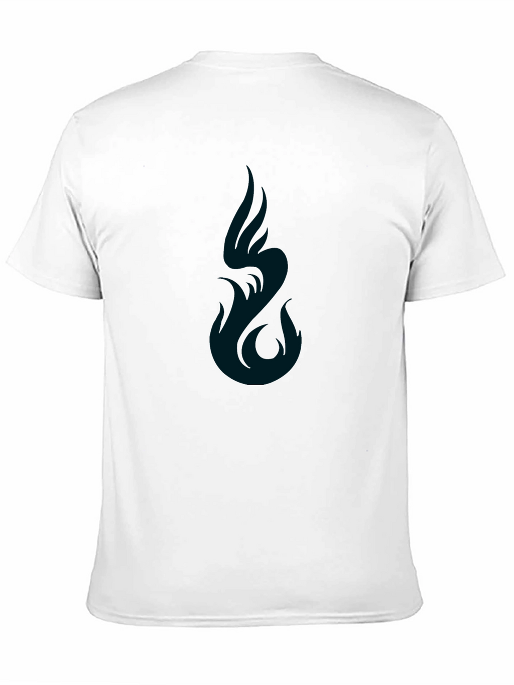 Mens Black Graphic Tee - Abstract Flame Design