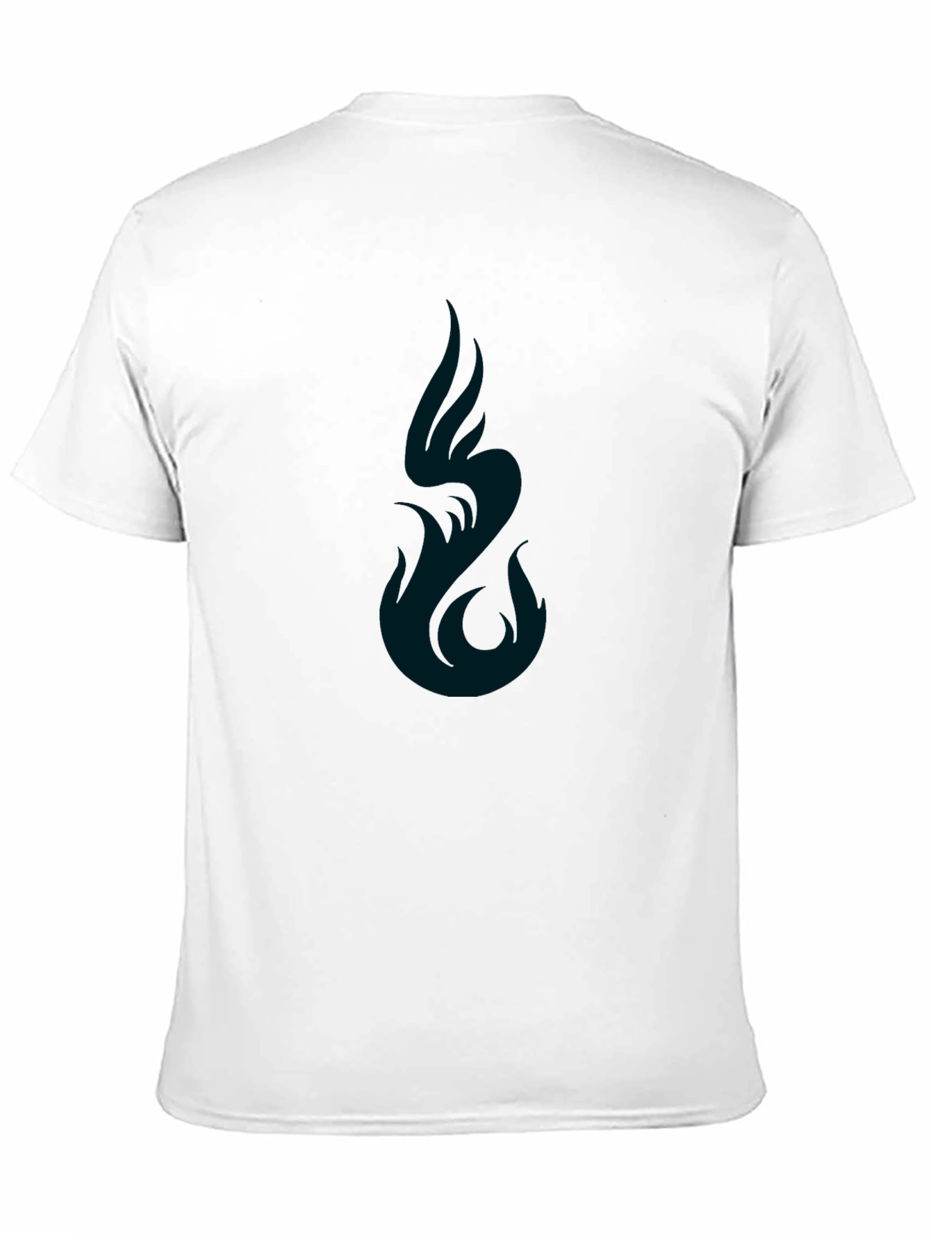 Mens Black Graphic Tee - Abstract Flame Design