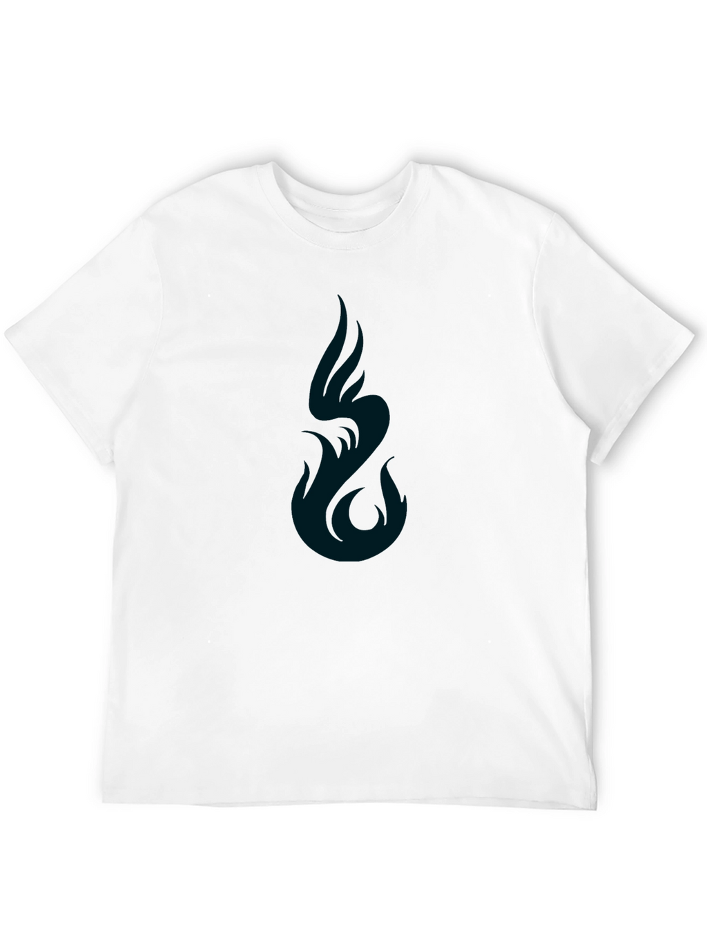 Mens Black Graphic Tee - Abstract Flame Design